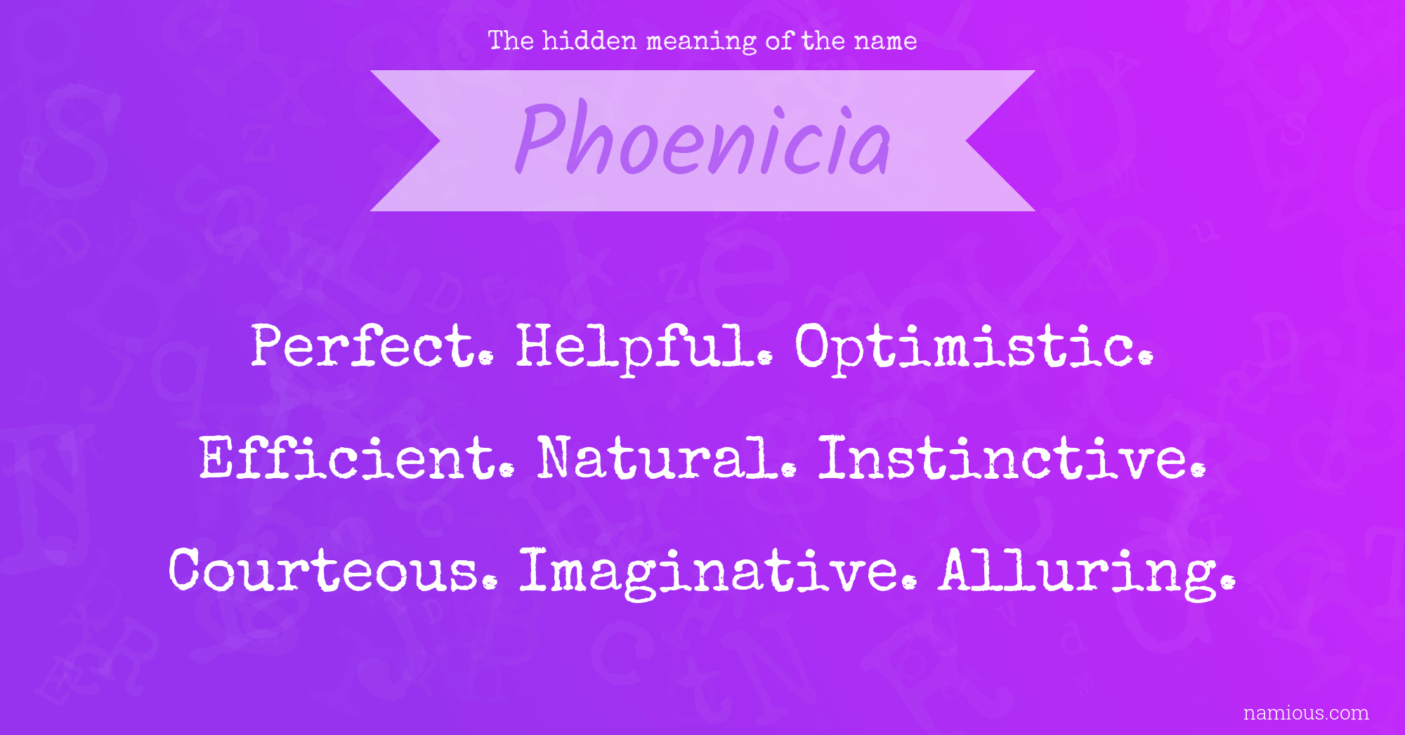 The hidden meaning of the name Phoenicia