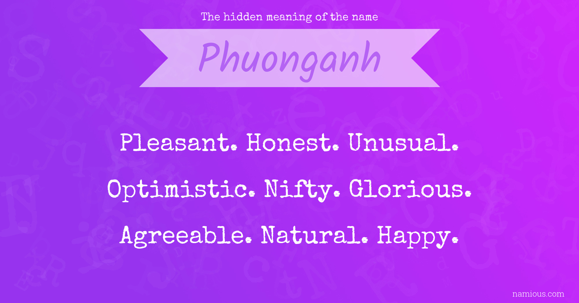 The hidden meaning of the name Phuonganh