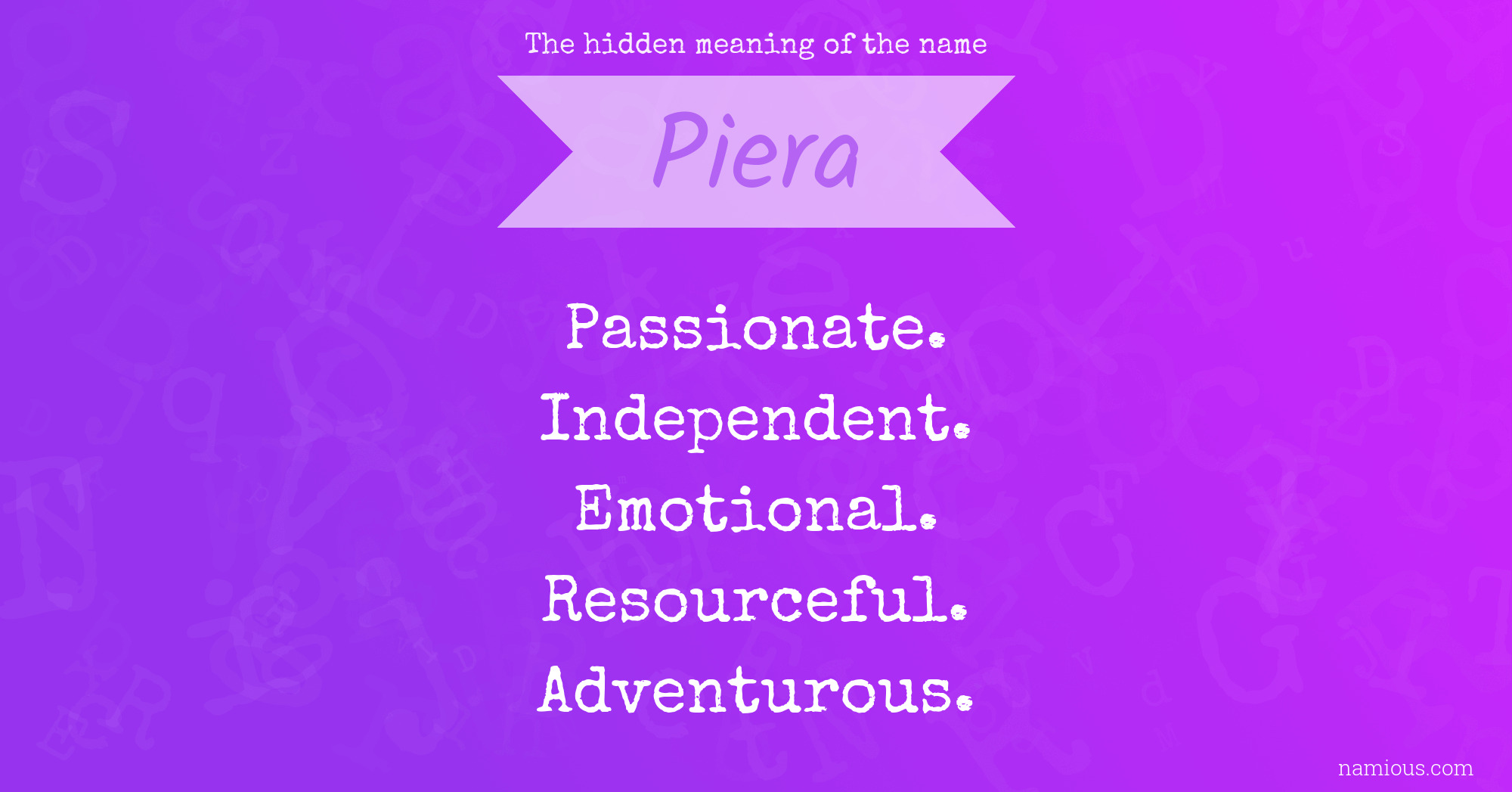 The hidden meaning of the name Piera