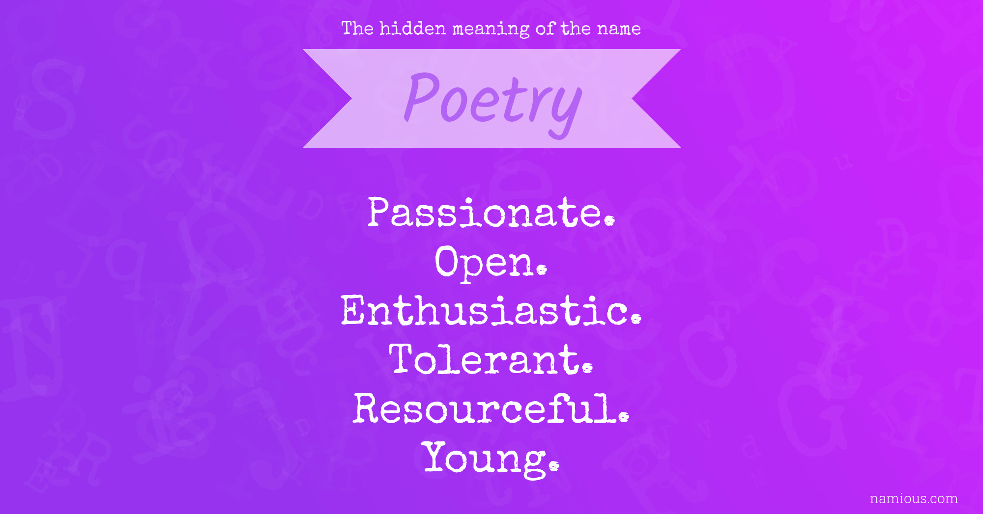 The hidden meaning of the name Poetry