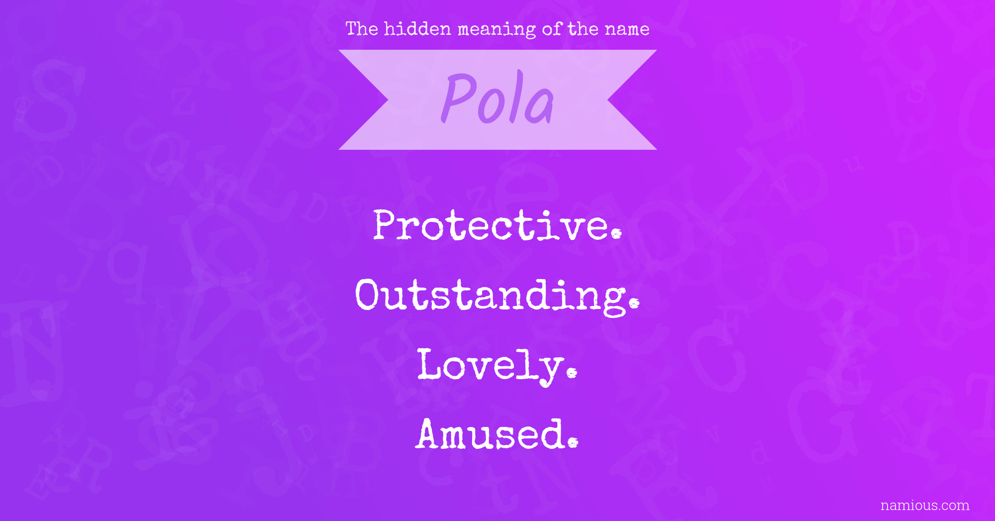 The hidden meaning of the name Pola