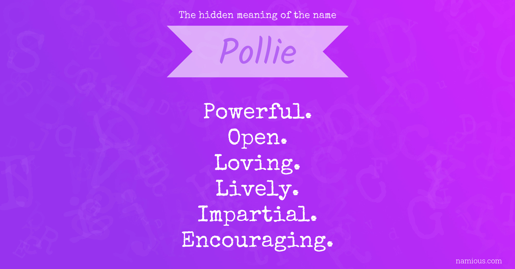 The hidden meaning of the name Pollie