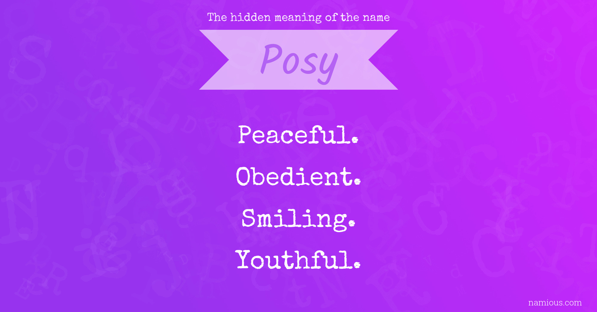 The hidden meaning of the name Posy