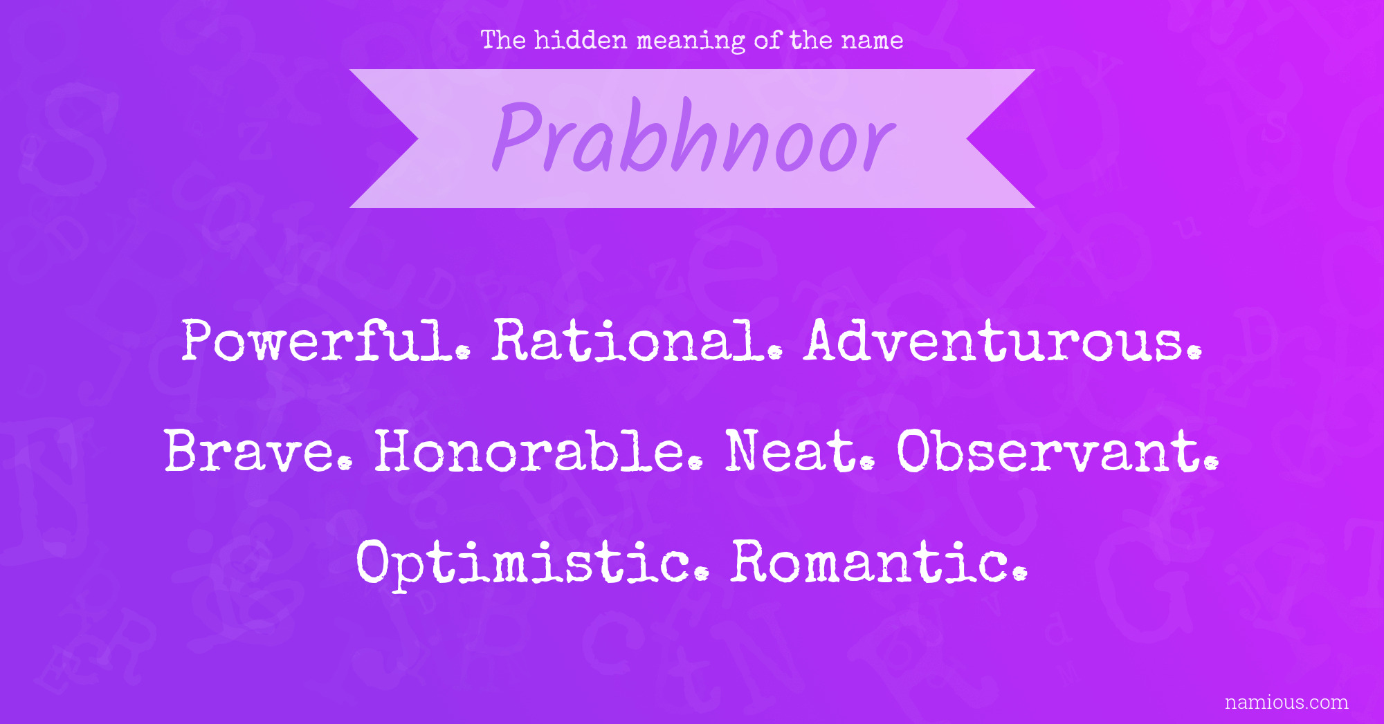 The hidden meaning of the name Prabhnoor