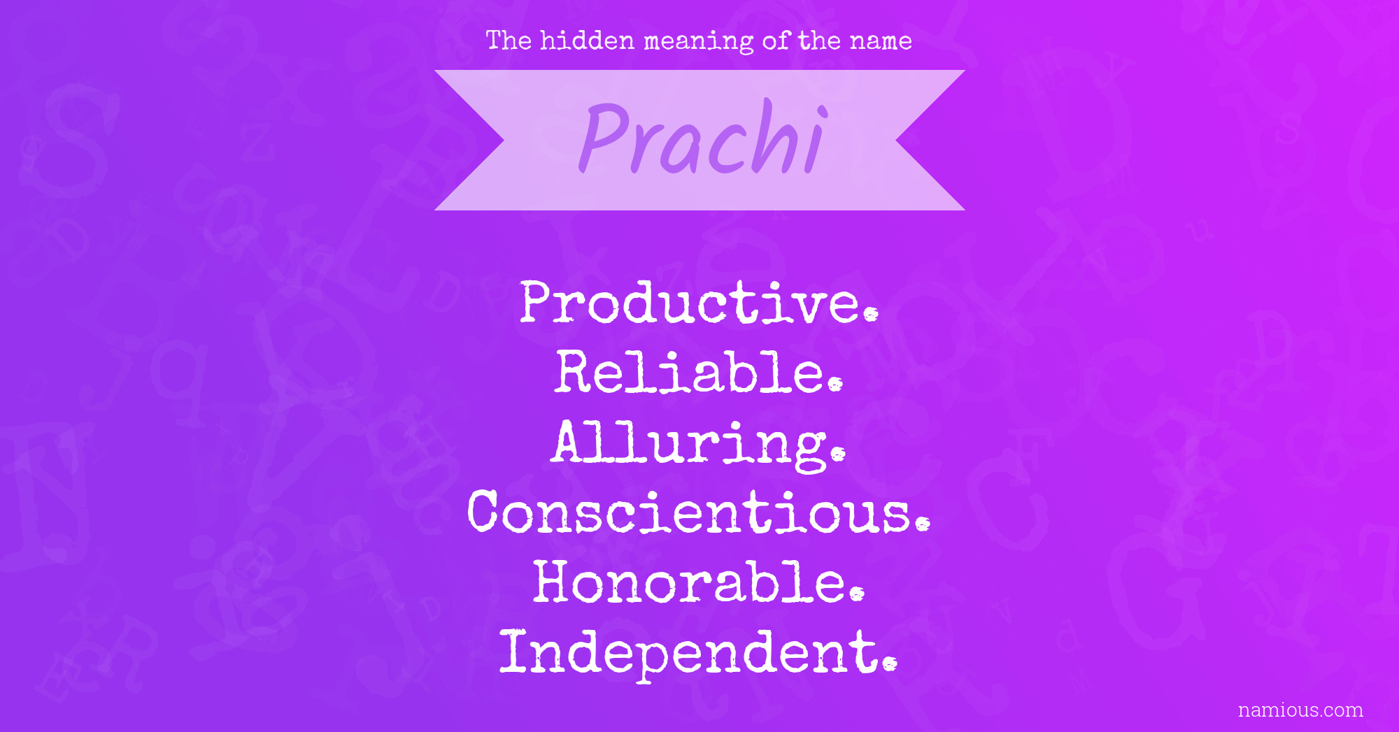 The hidden meaning of the name Prachi