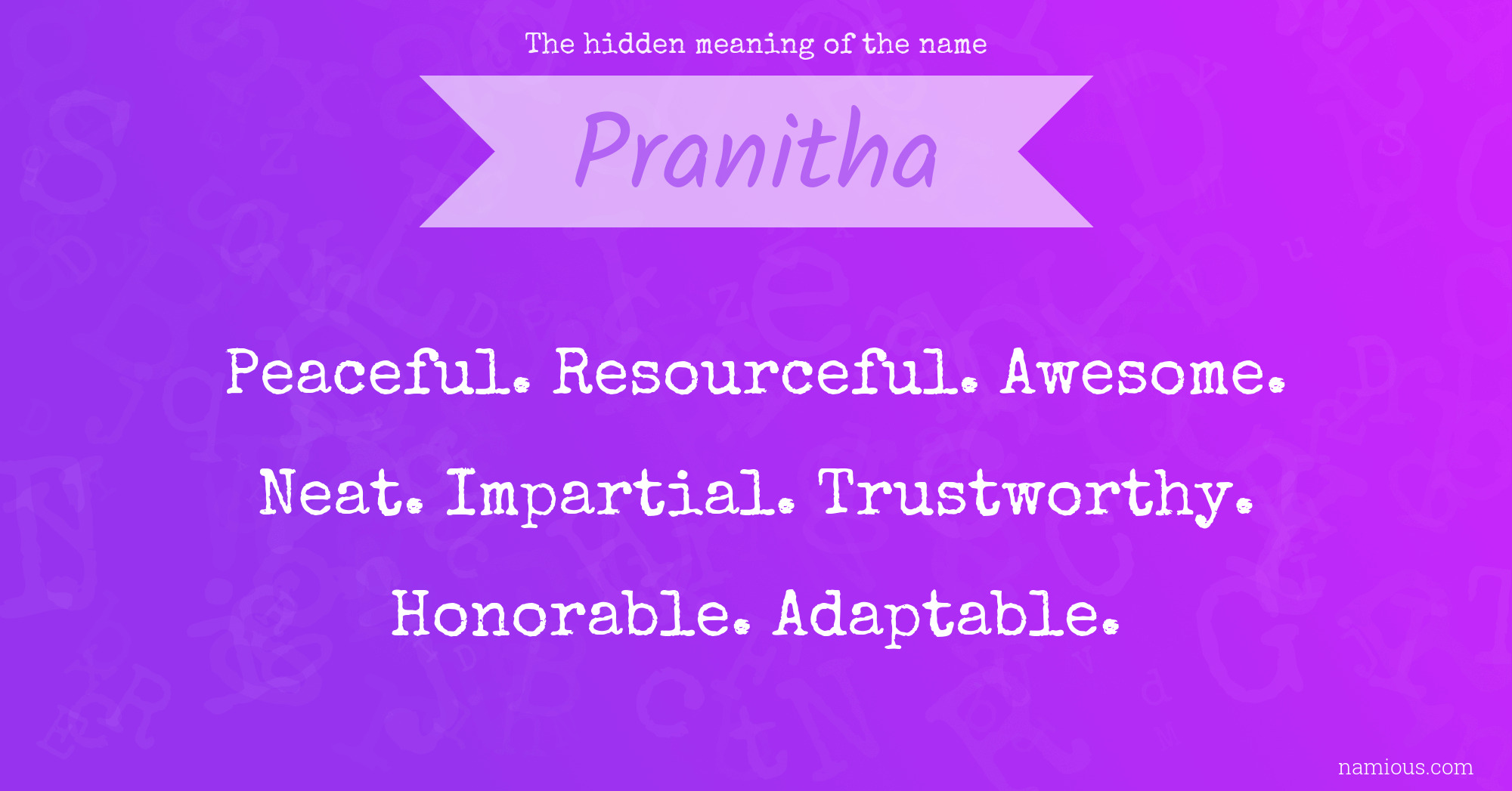 The hidden meaning of the name Pranitha