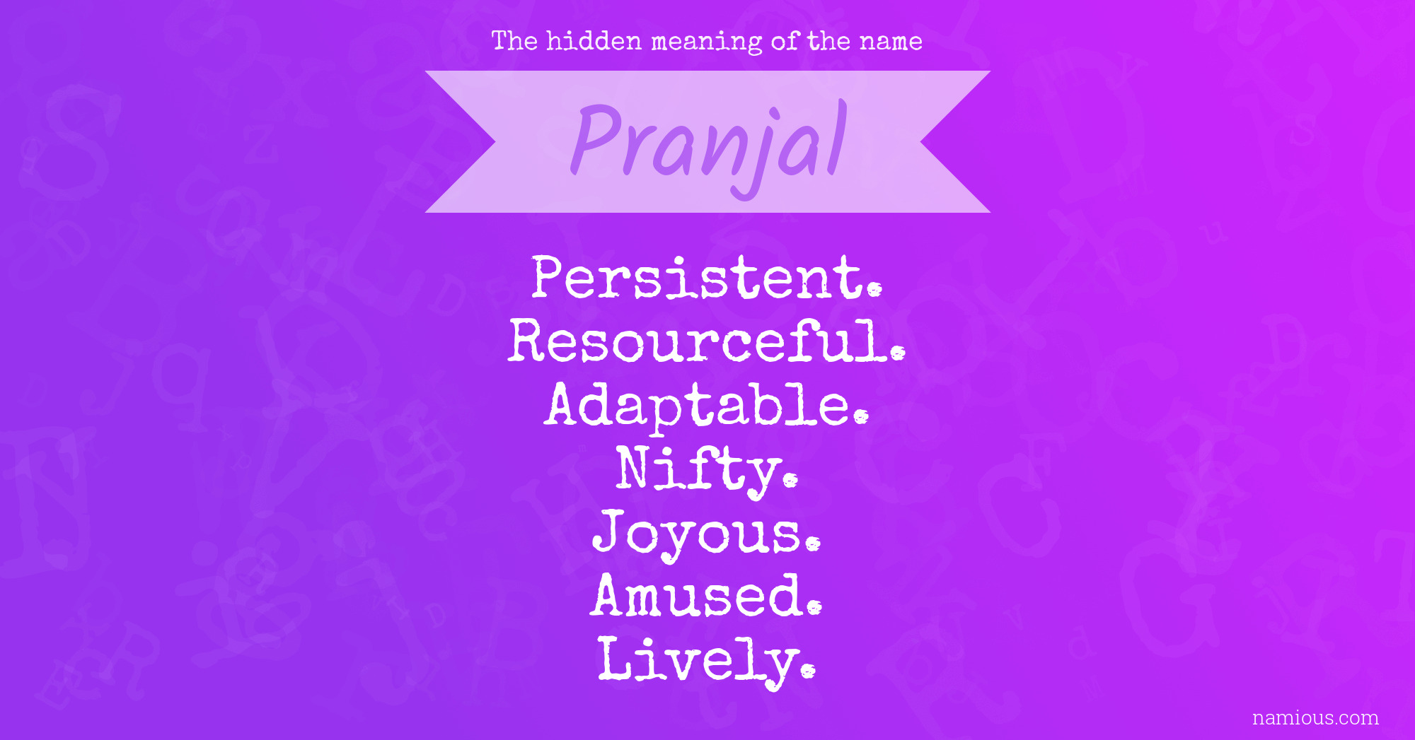 The hidden meaning of the name Pranjal