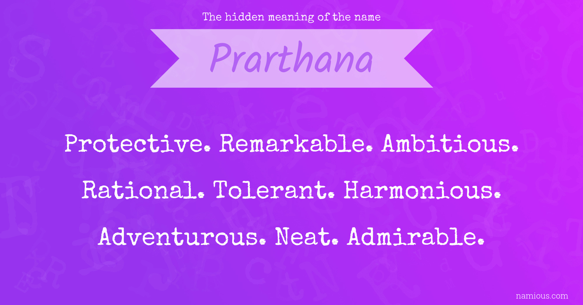 The hidden meaning of the name Prarthana