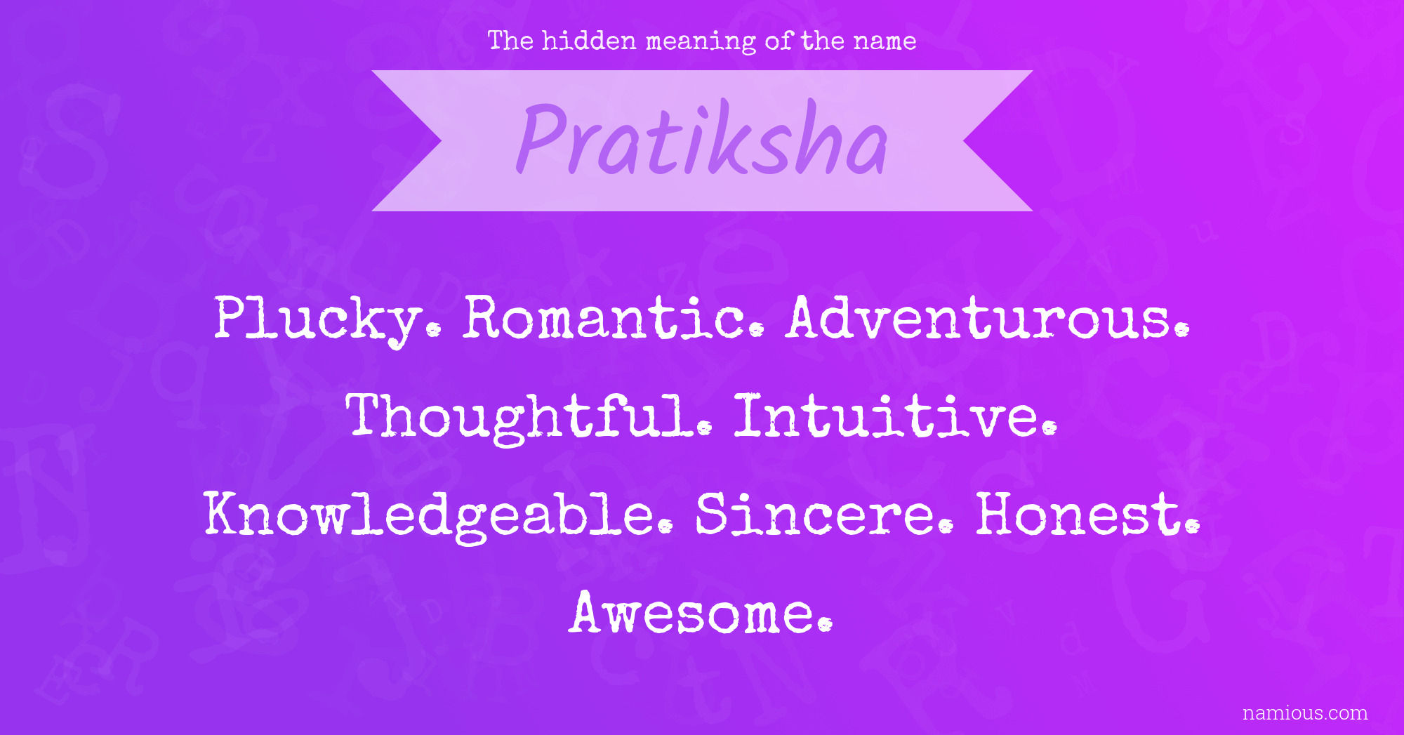 The hidden meaning of the name Pratiksha