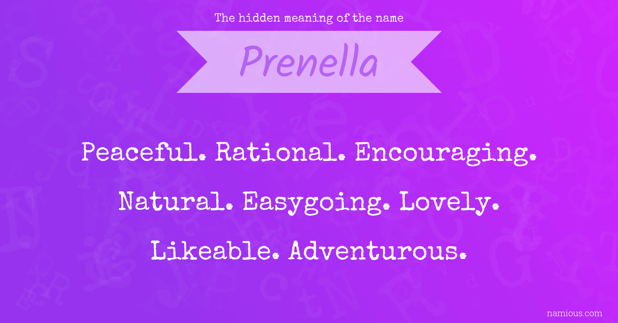 The hidden meaning of the name Prenella