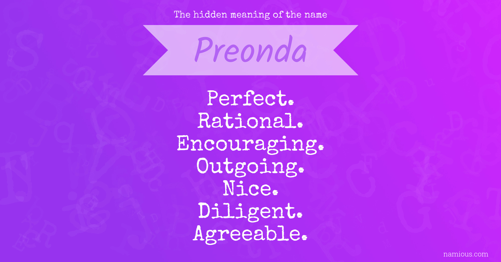 The hidden meaning of the name Preonda