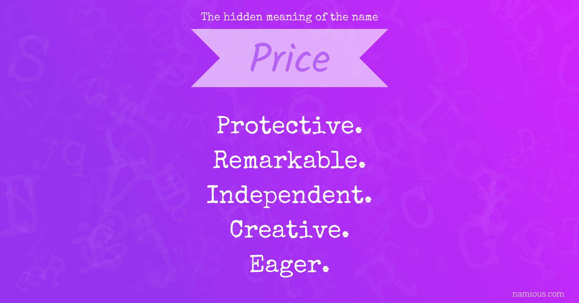 The hidden meaning of the name Price