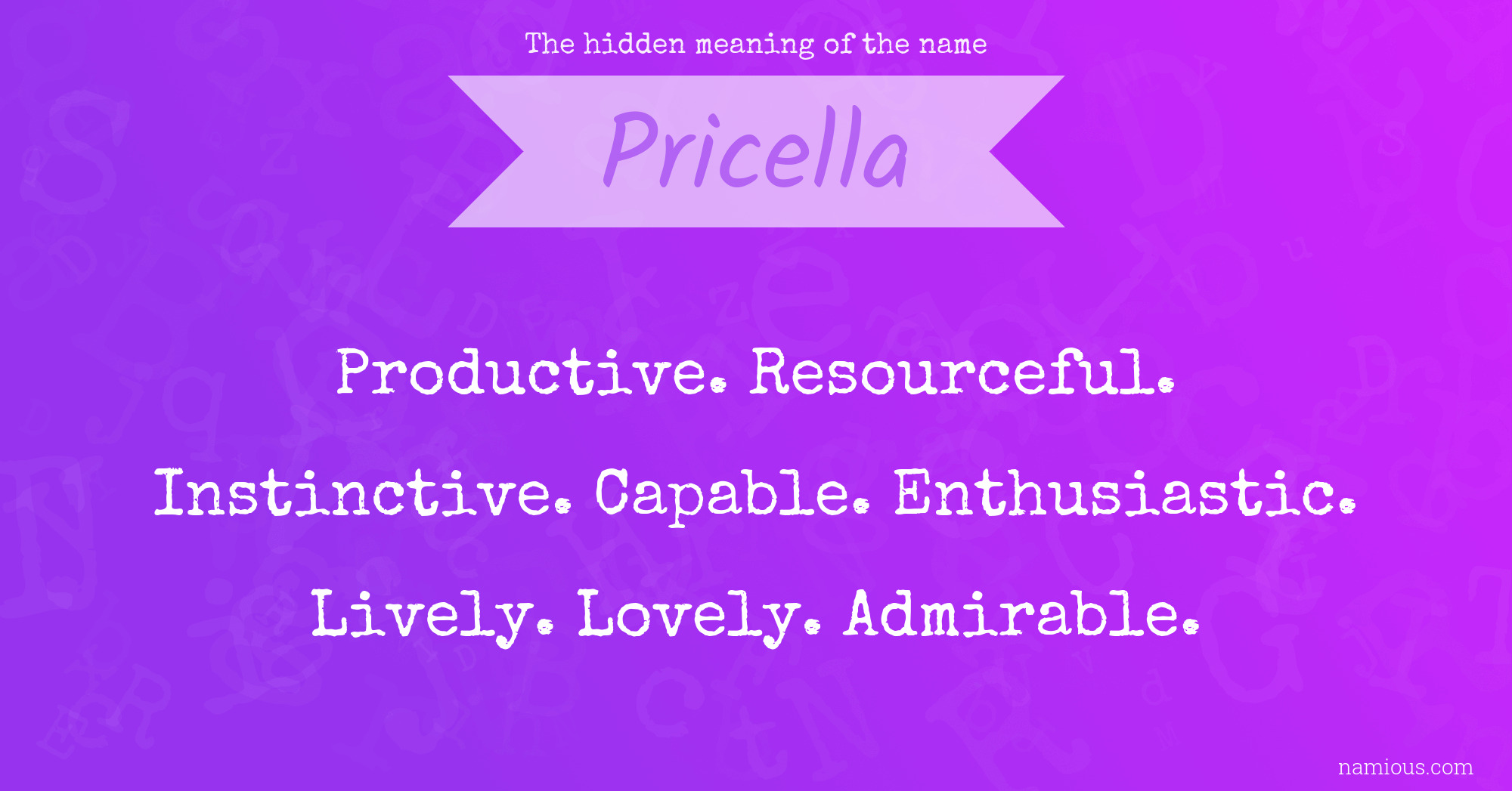 The hidden meaning of the name Pricella