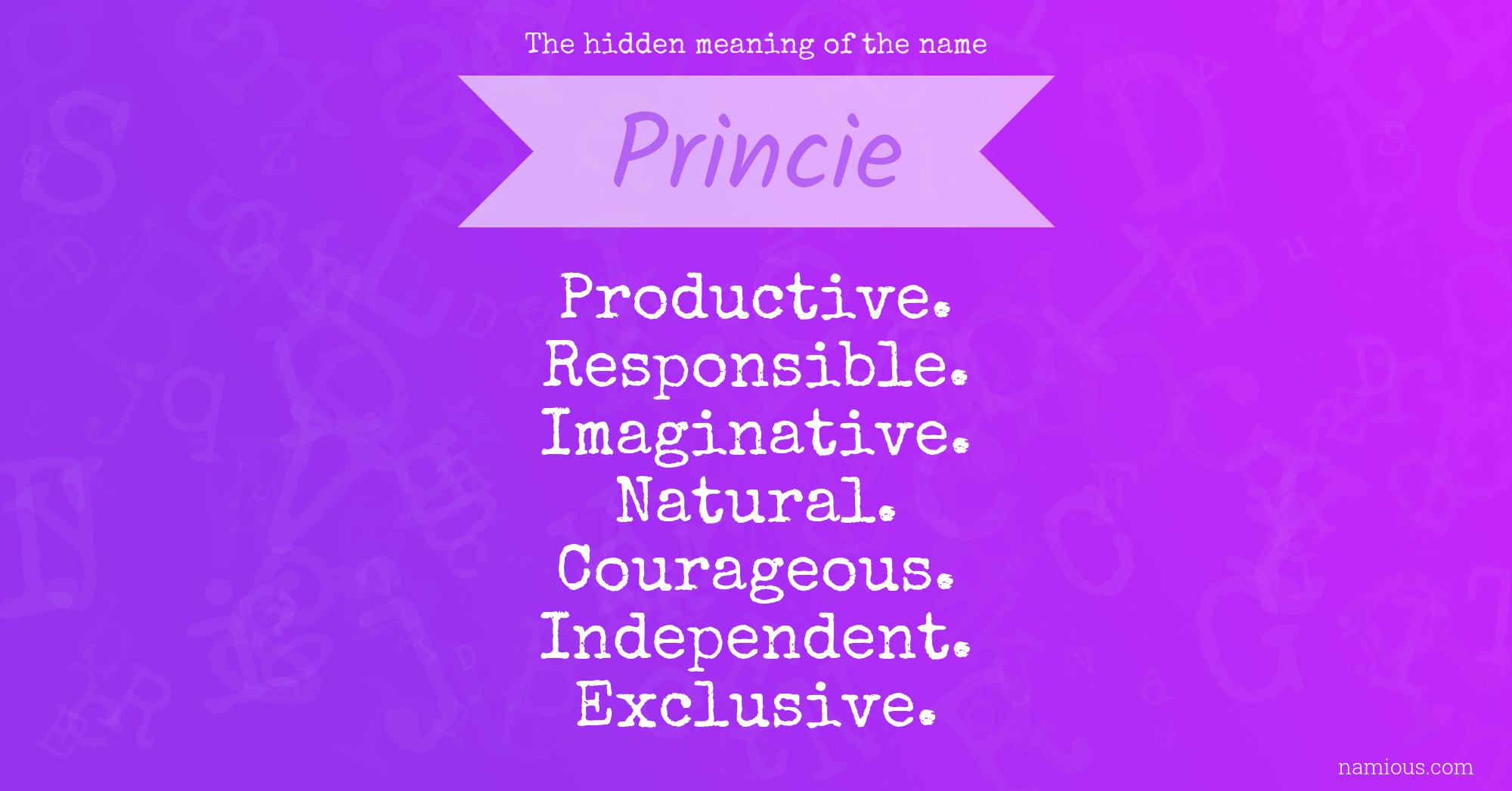 The hidden meaning of the name Princie