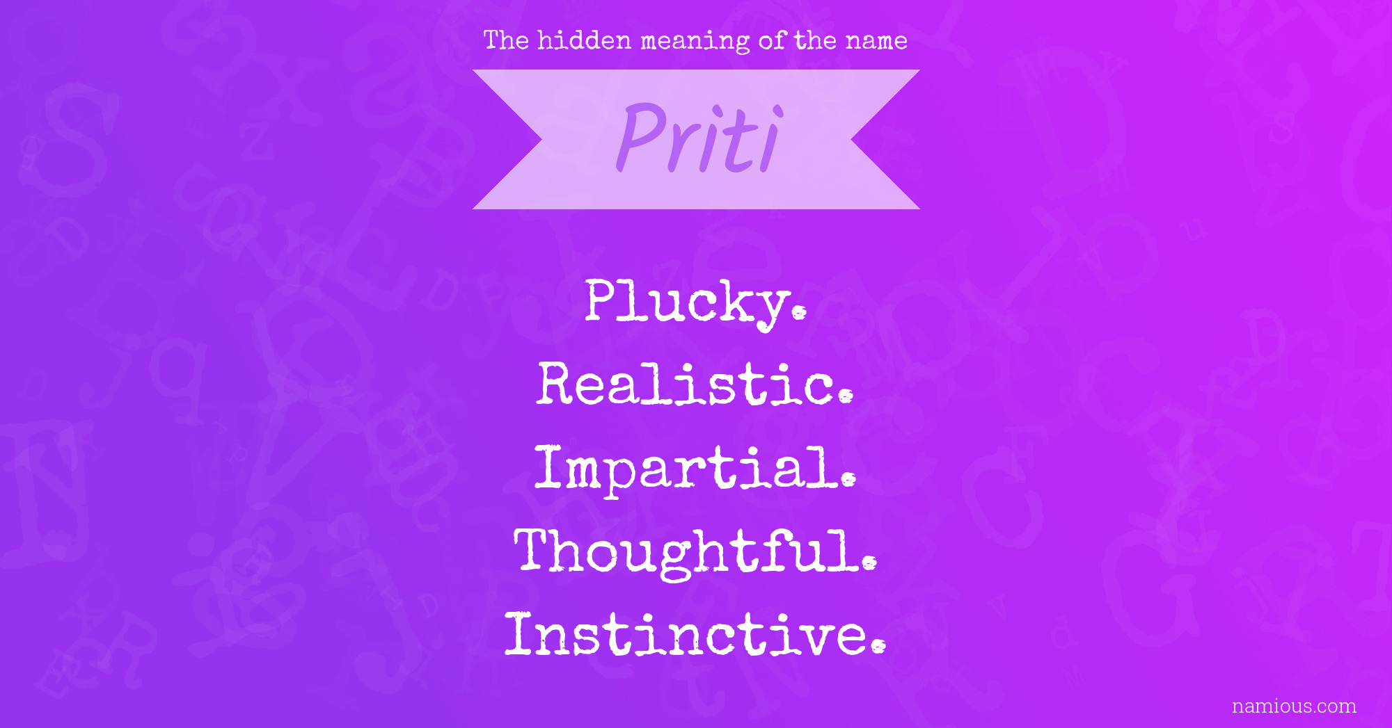 The hidden meaning of the name Priti