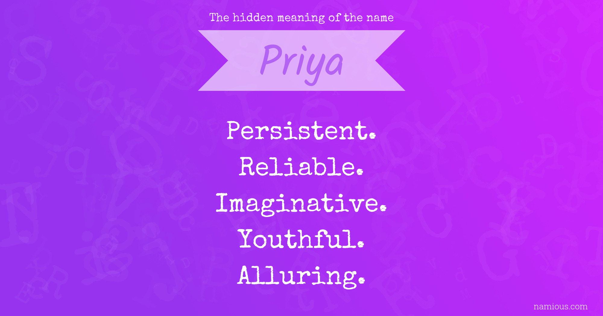 The hidden meaning of the name Priya