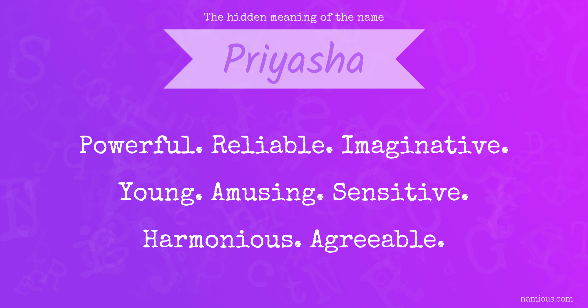 The hidden meaning of the name Priyasha