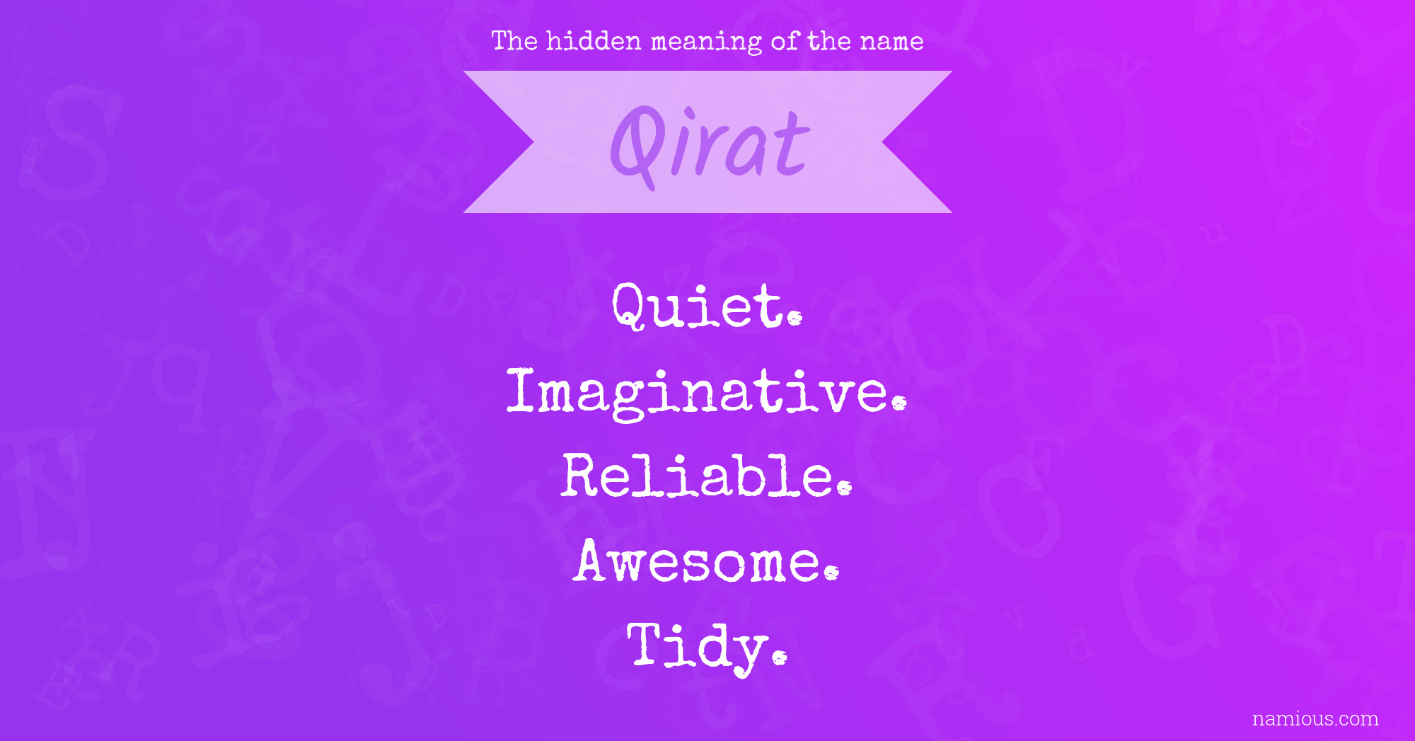 The hidden meaning of the name Qirat