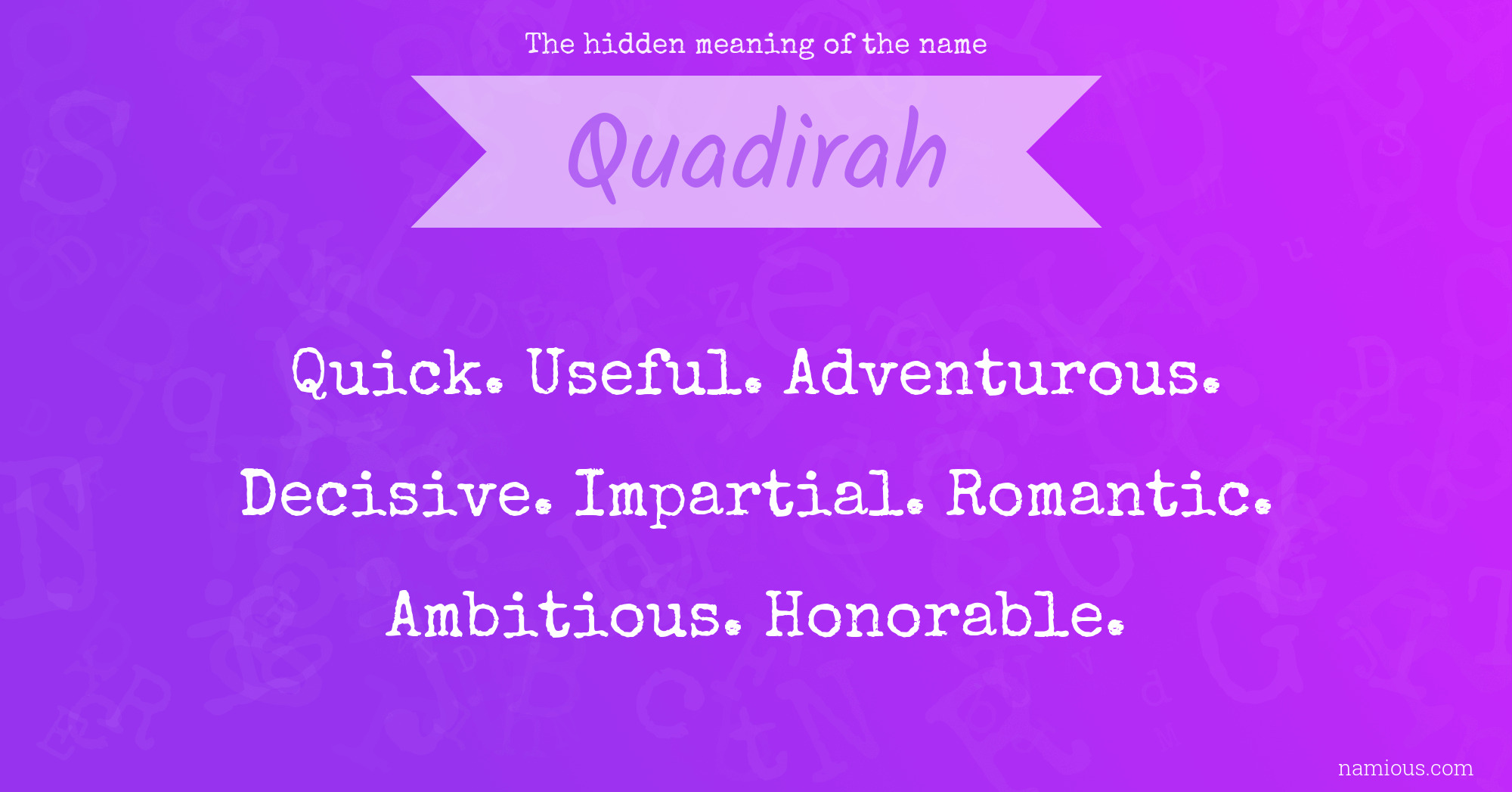 The hidden meaning of the name Quadirah