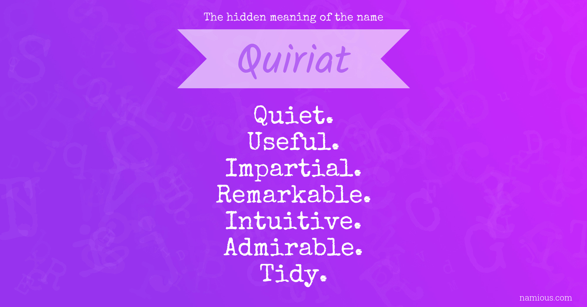 The hidden meaning of the name Quiriat