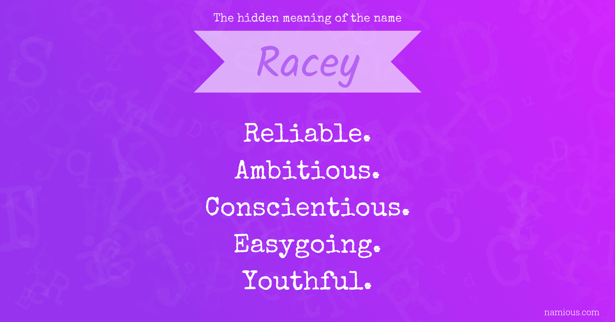 The hidden meaning of the name Racey