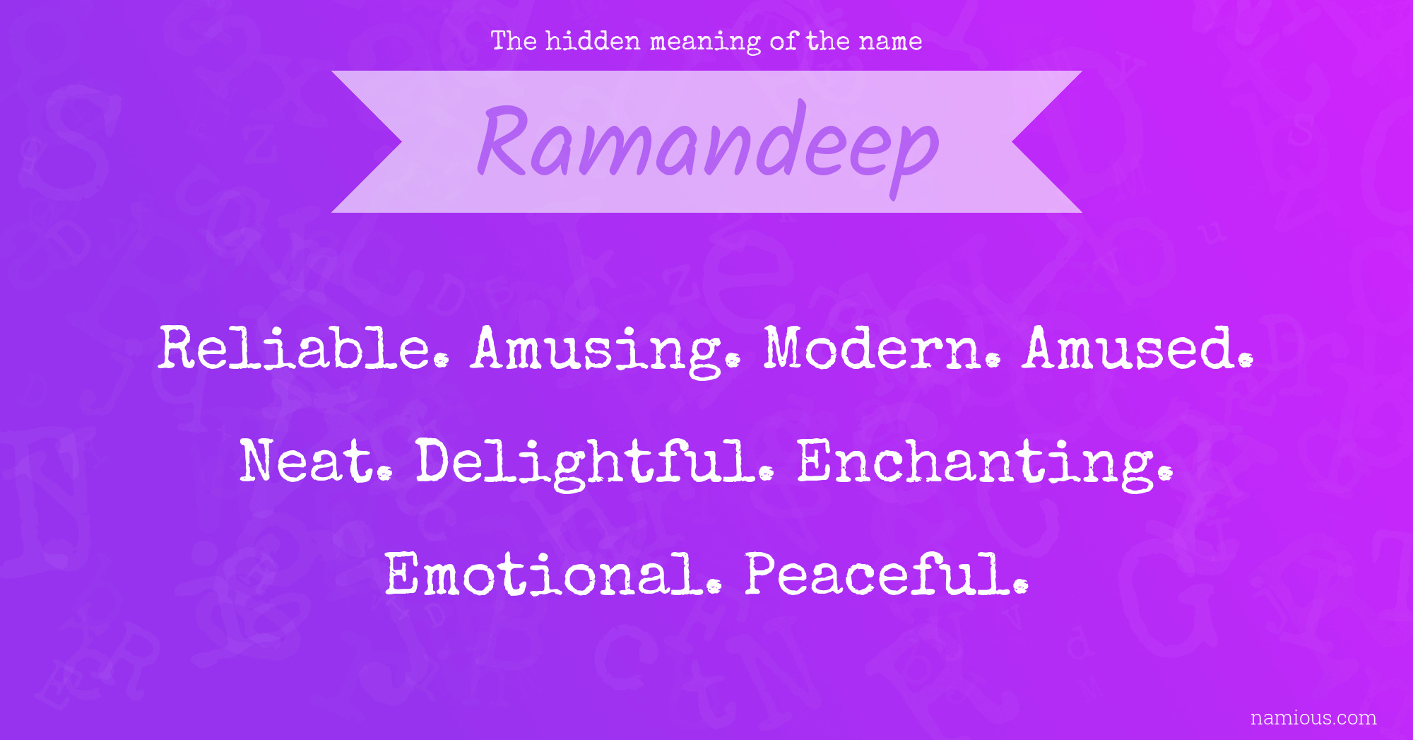 The hidden meaning of the name Ramandeep