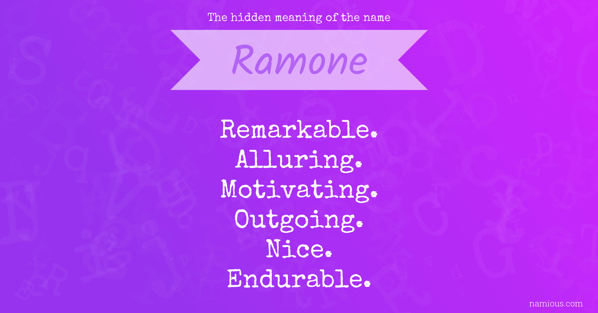 The hidden meaning of the name Ramone