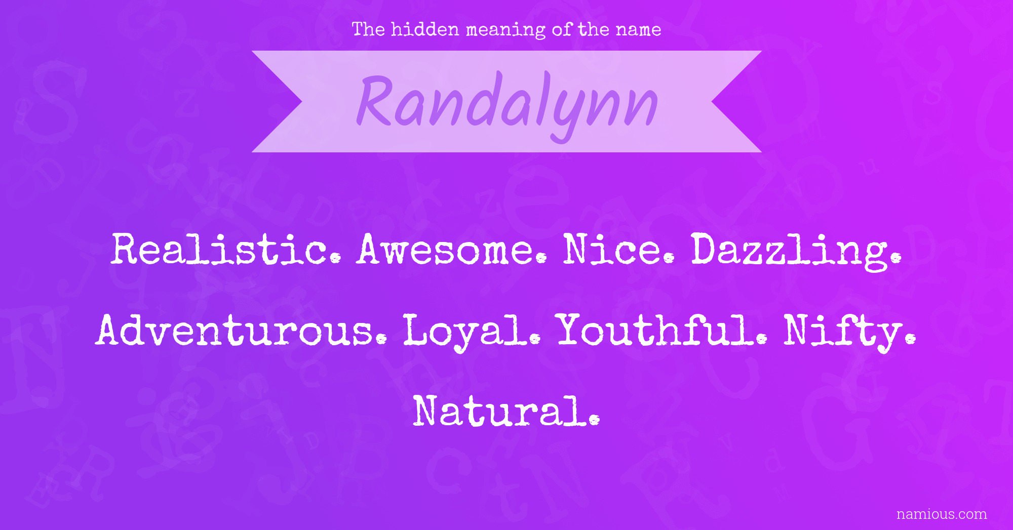 The hidden meaning of the name Randalynn