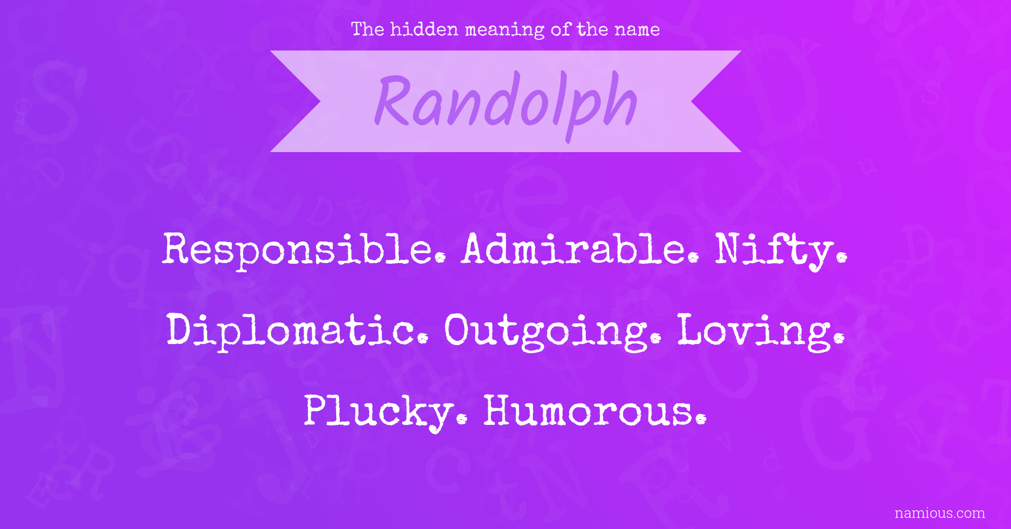 The hidden meaning of the name Randolph