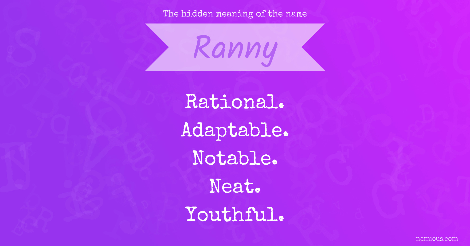 The hidden meaning of the name Ranny