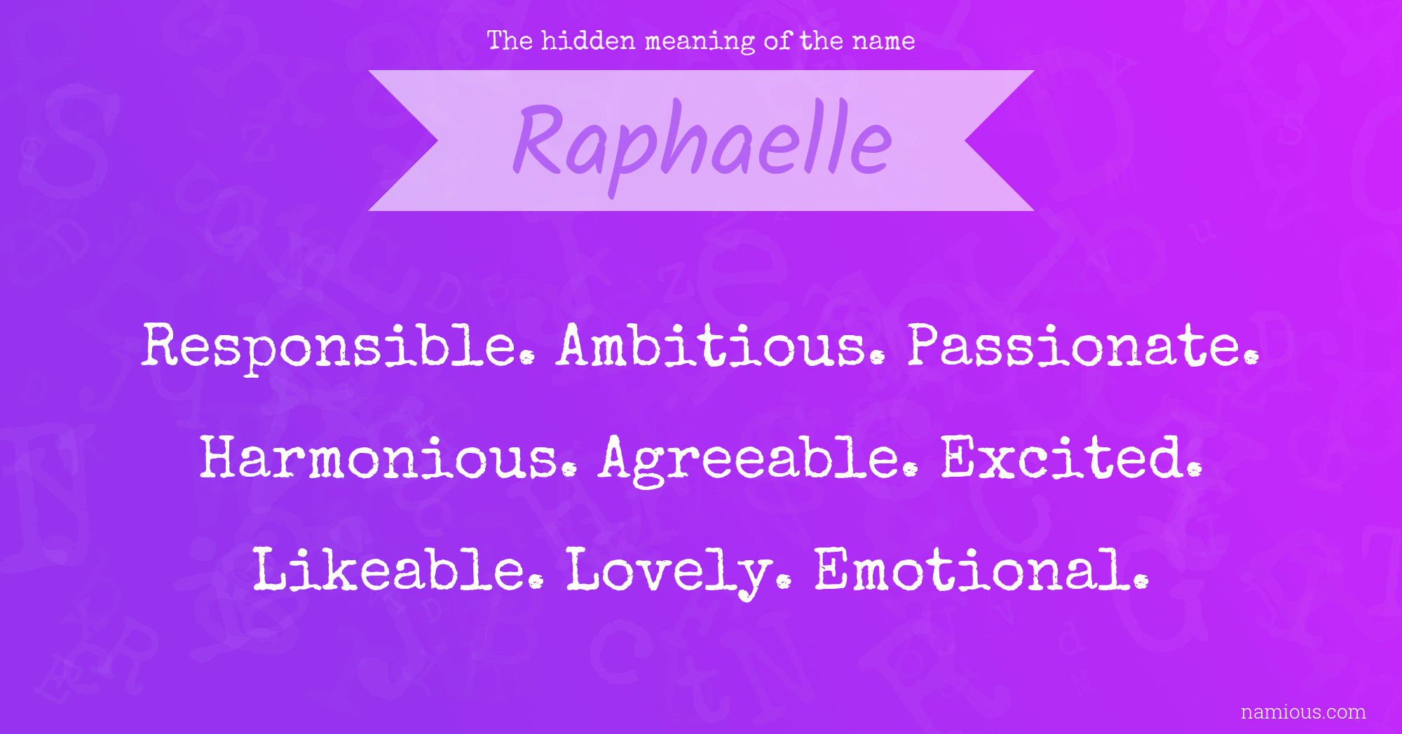 The hidden meaning of the name Raphaelle