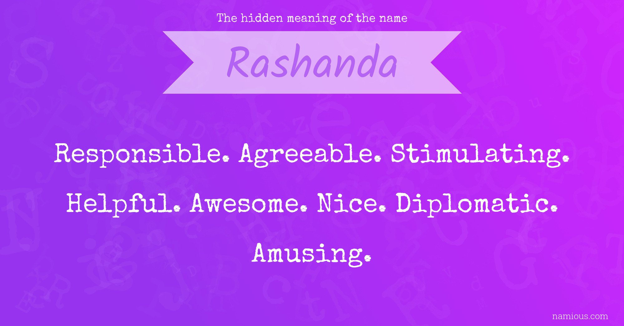 The hidden meaning of the name Rashanda