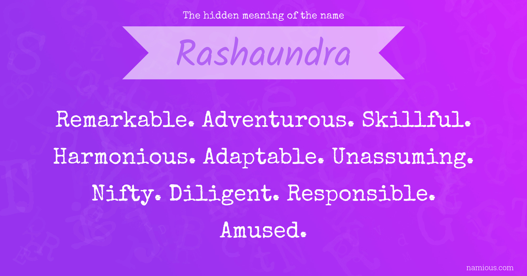 The hidden meaning of the name Rashaundra