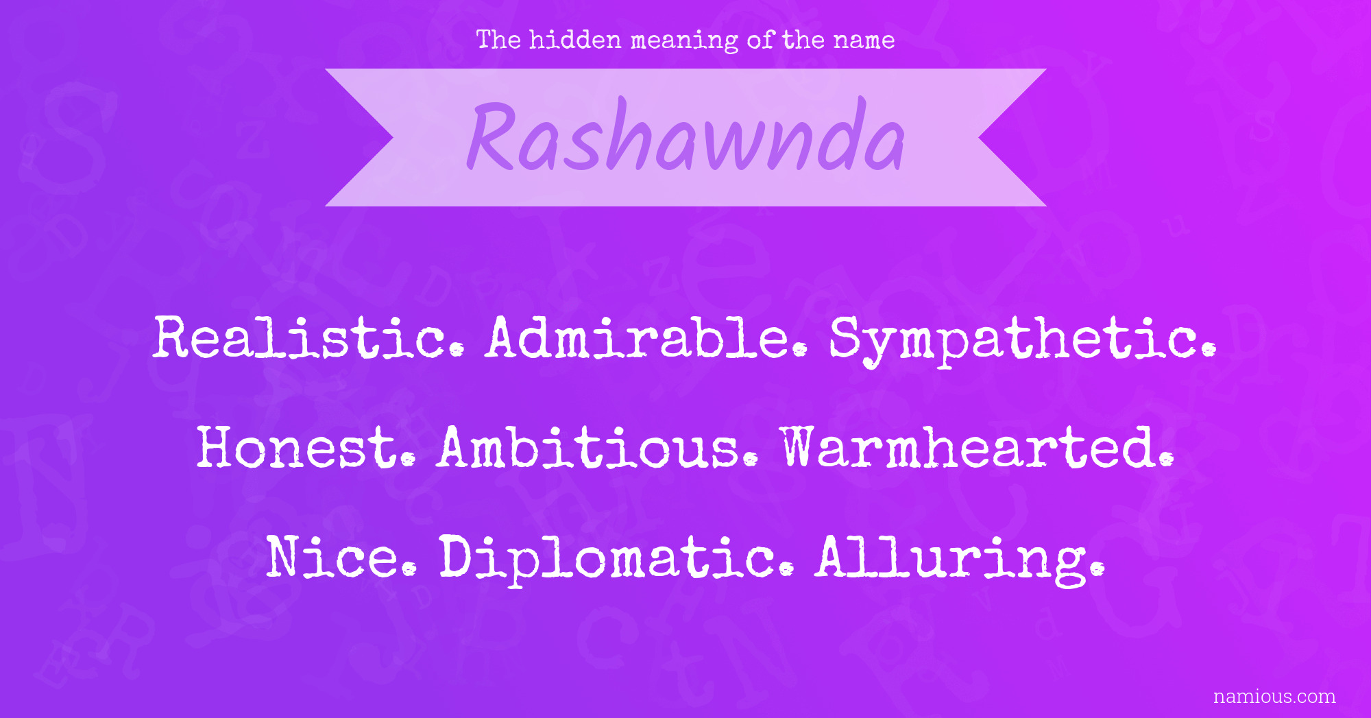 The hidden meaning of the name Rashawnda