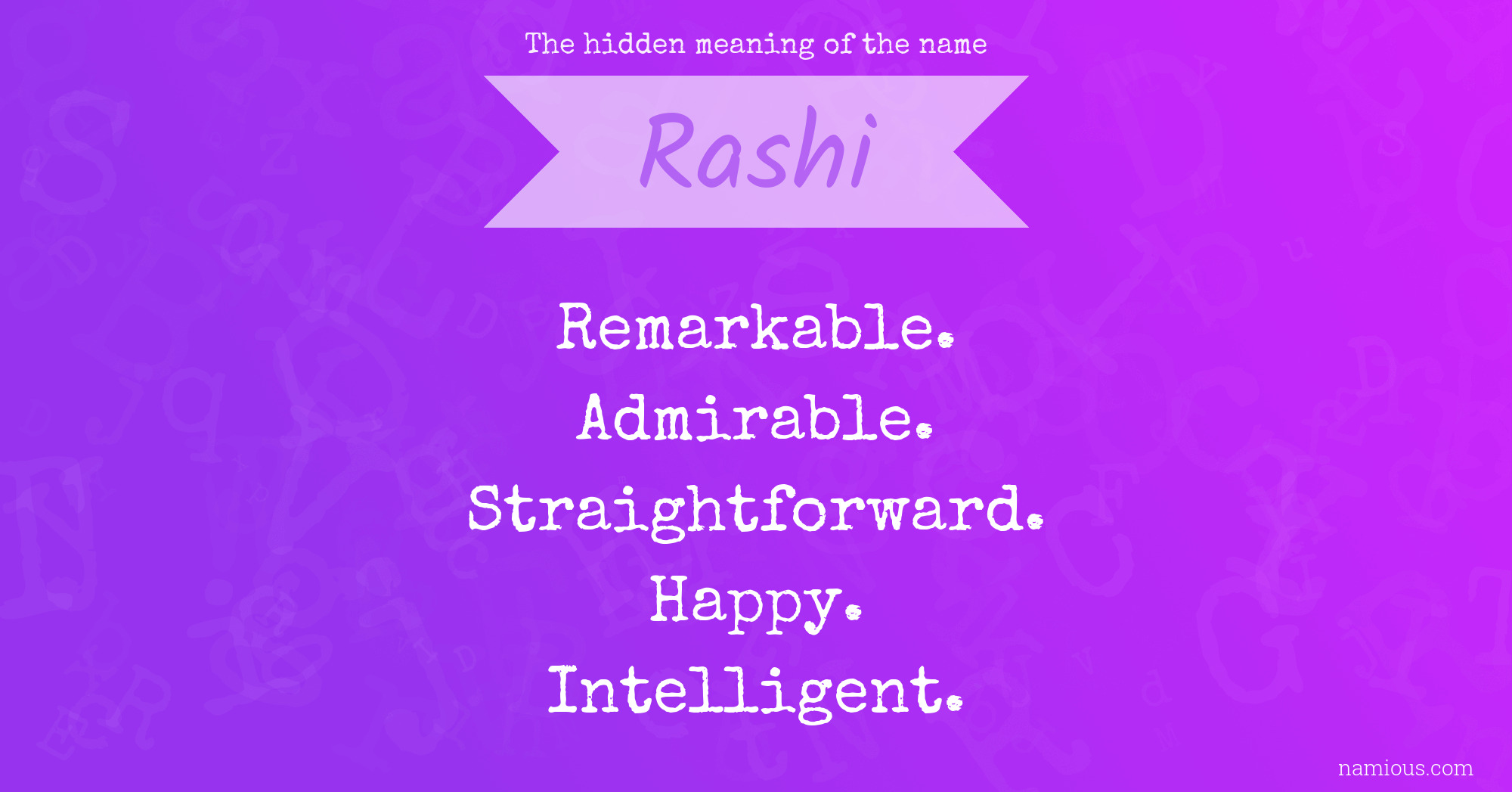 The hidden meaning of the name Rashi