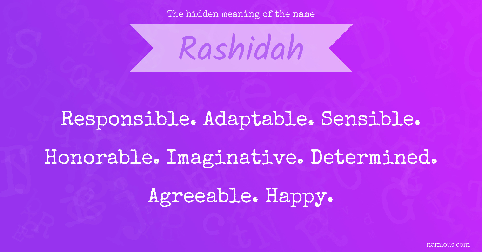 The hidden meaning of the name Rashidah