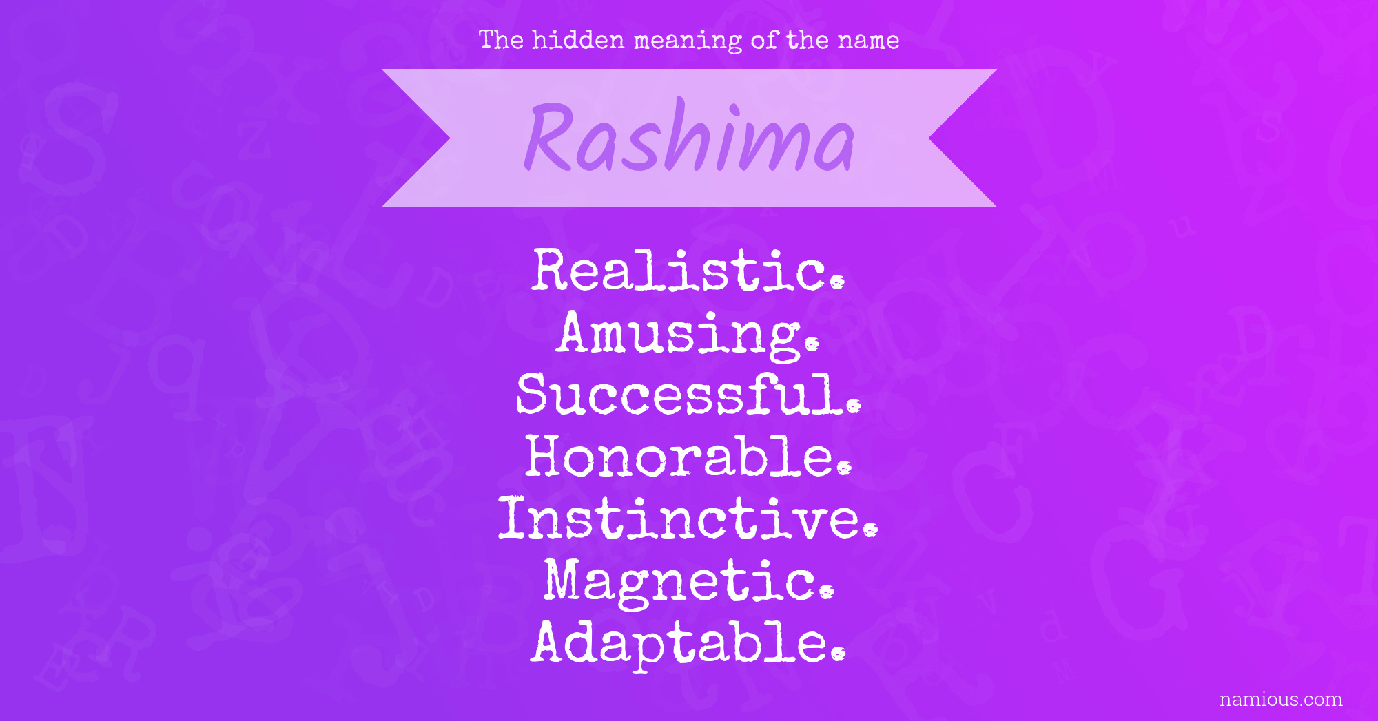 The hidden meaning of the name Rashima