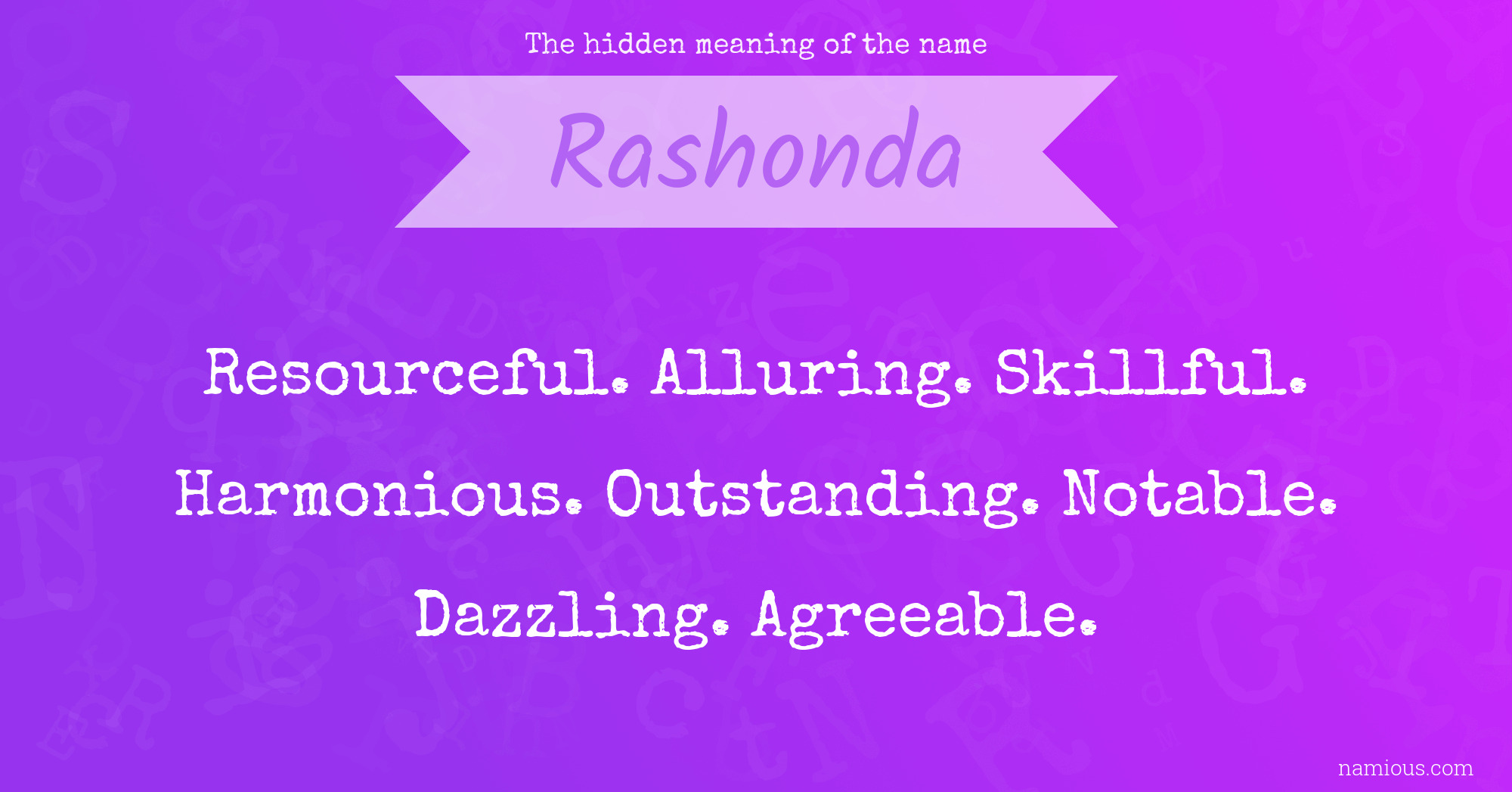 The hidden meaning of the name Rashonda