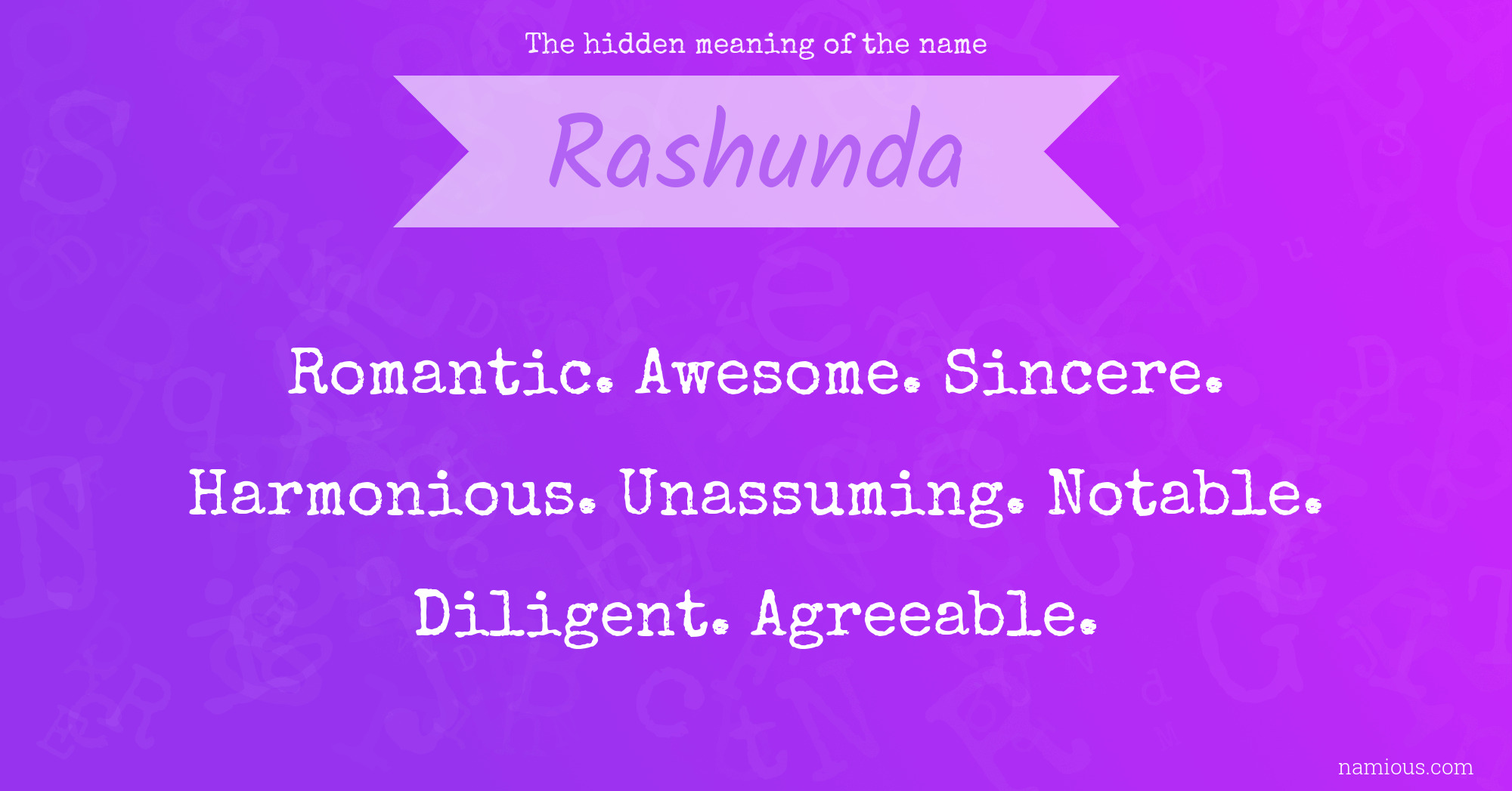 The hidden meaning of the name Rashunda