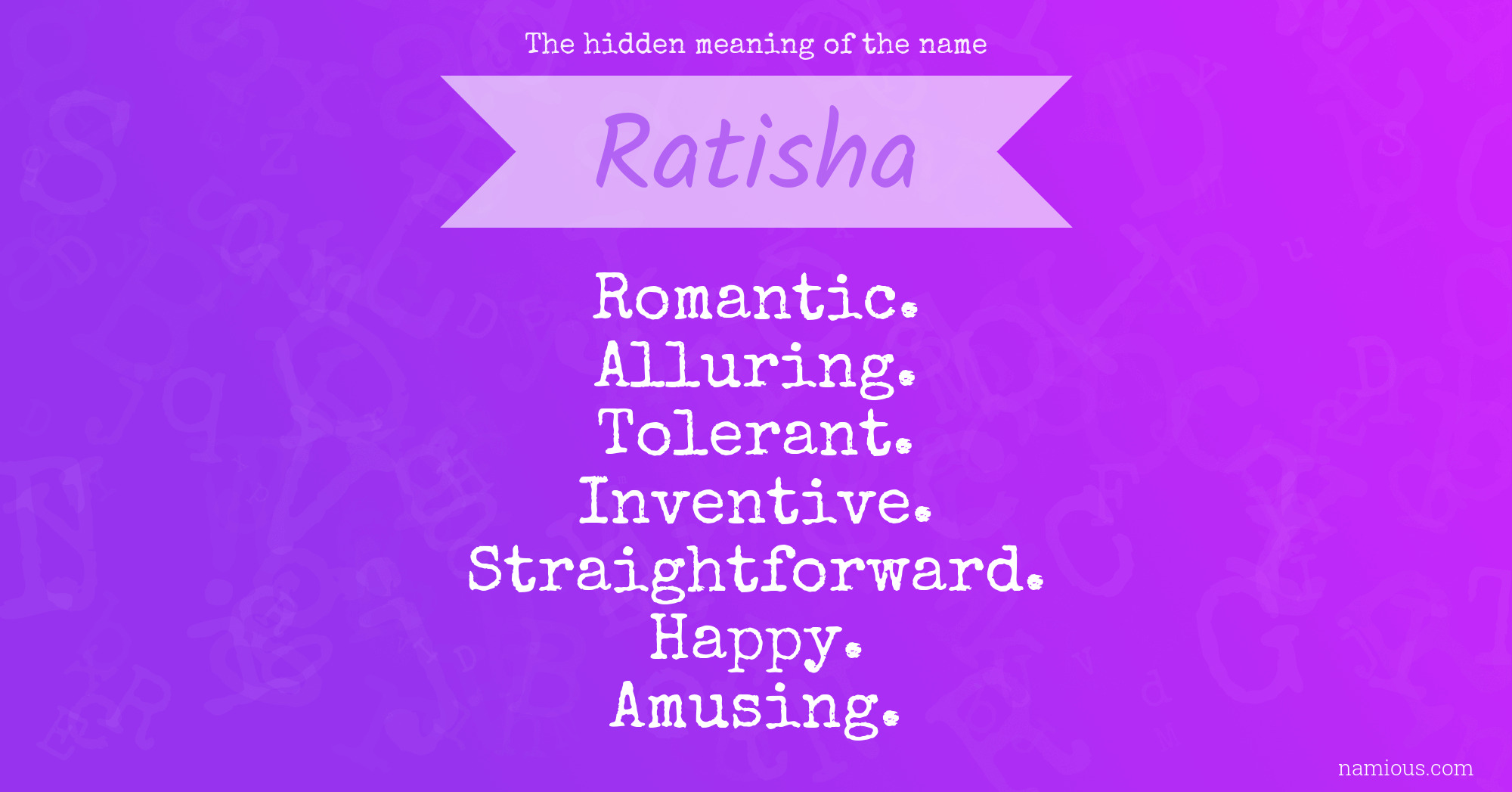 The hidden meaning of the name Ratisha