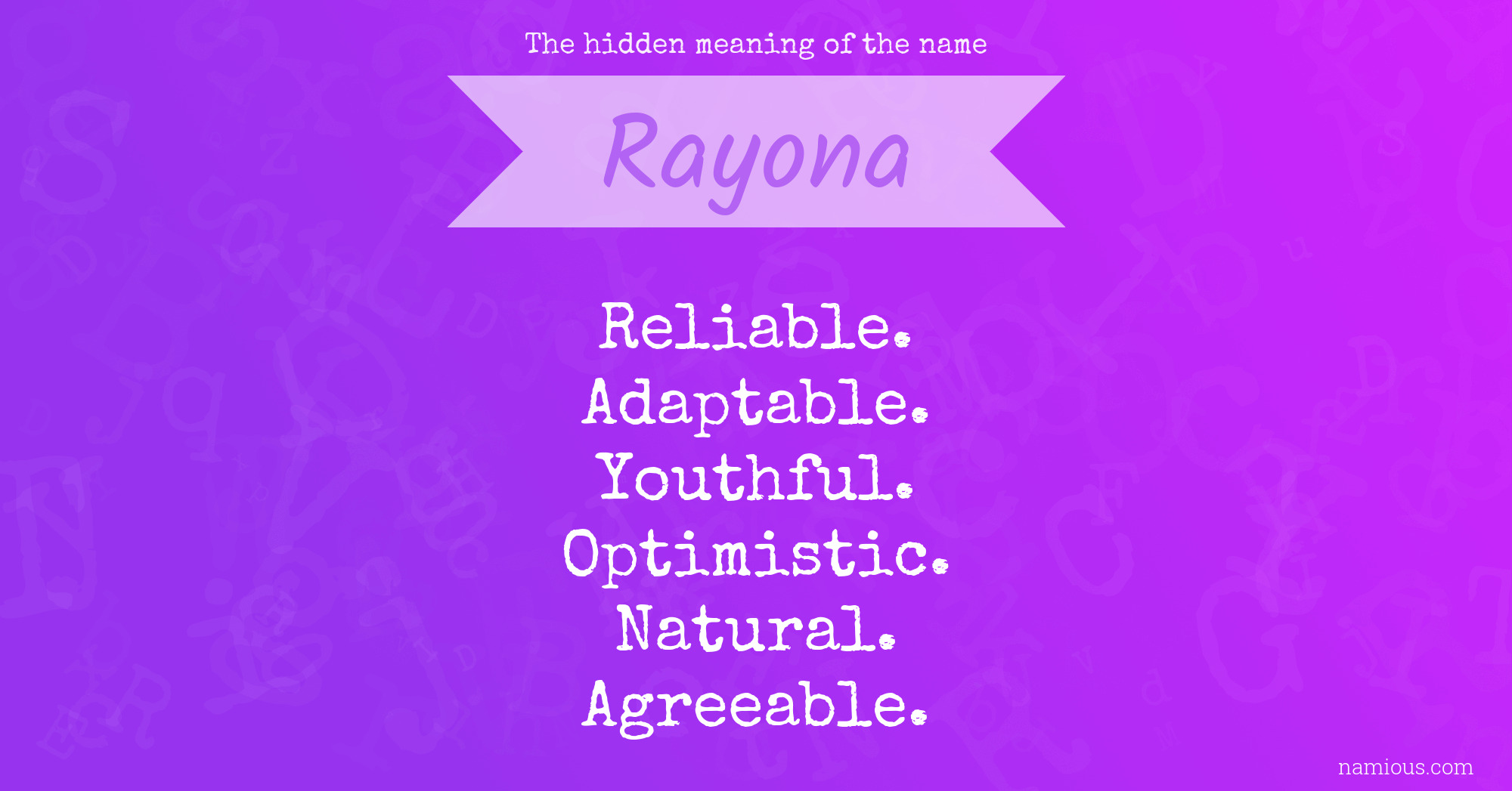 The hidden meaning of the name Rayona