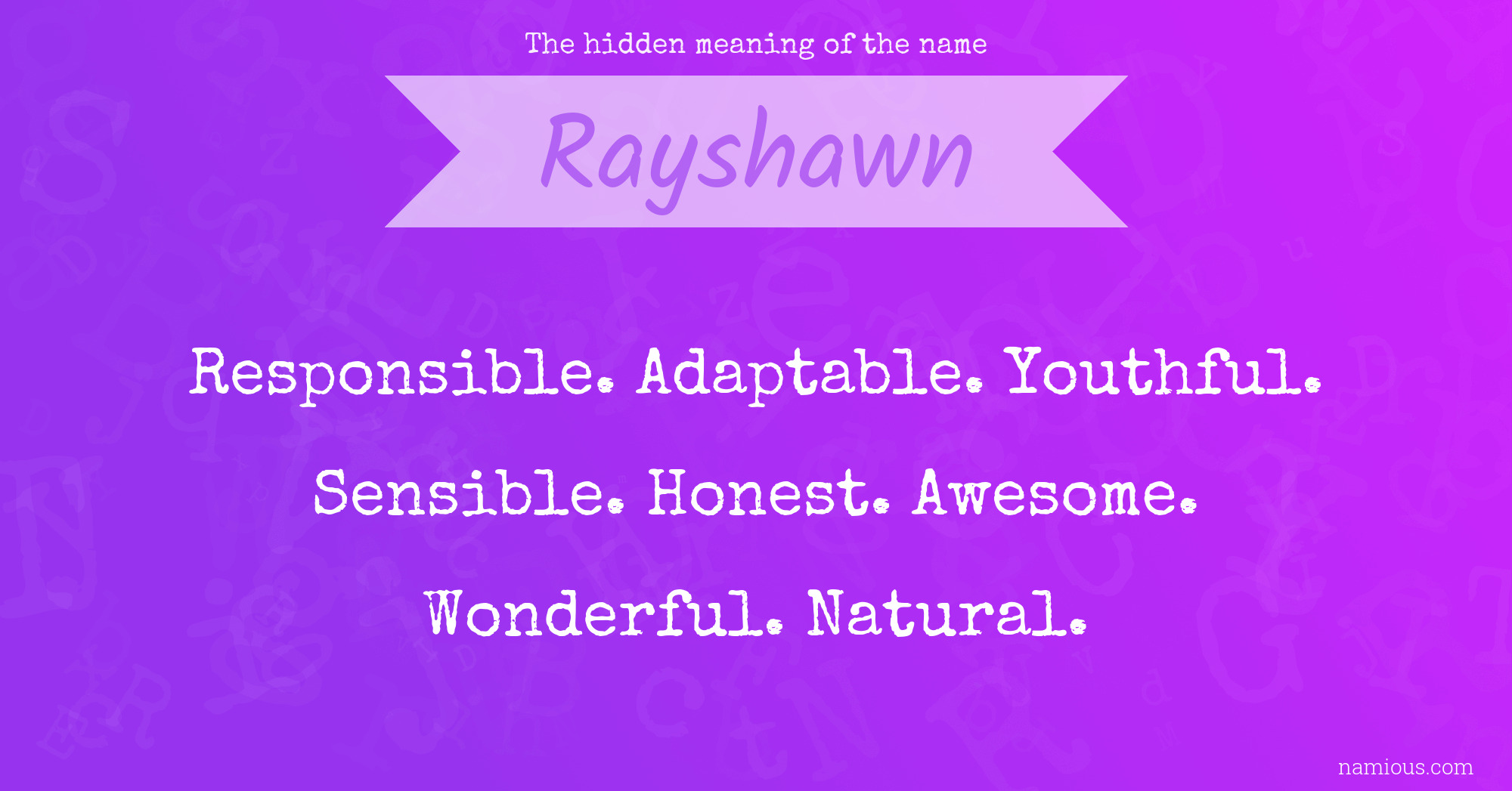 The hidden meaning of the name Rayshawn