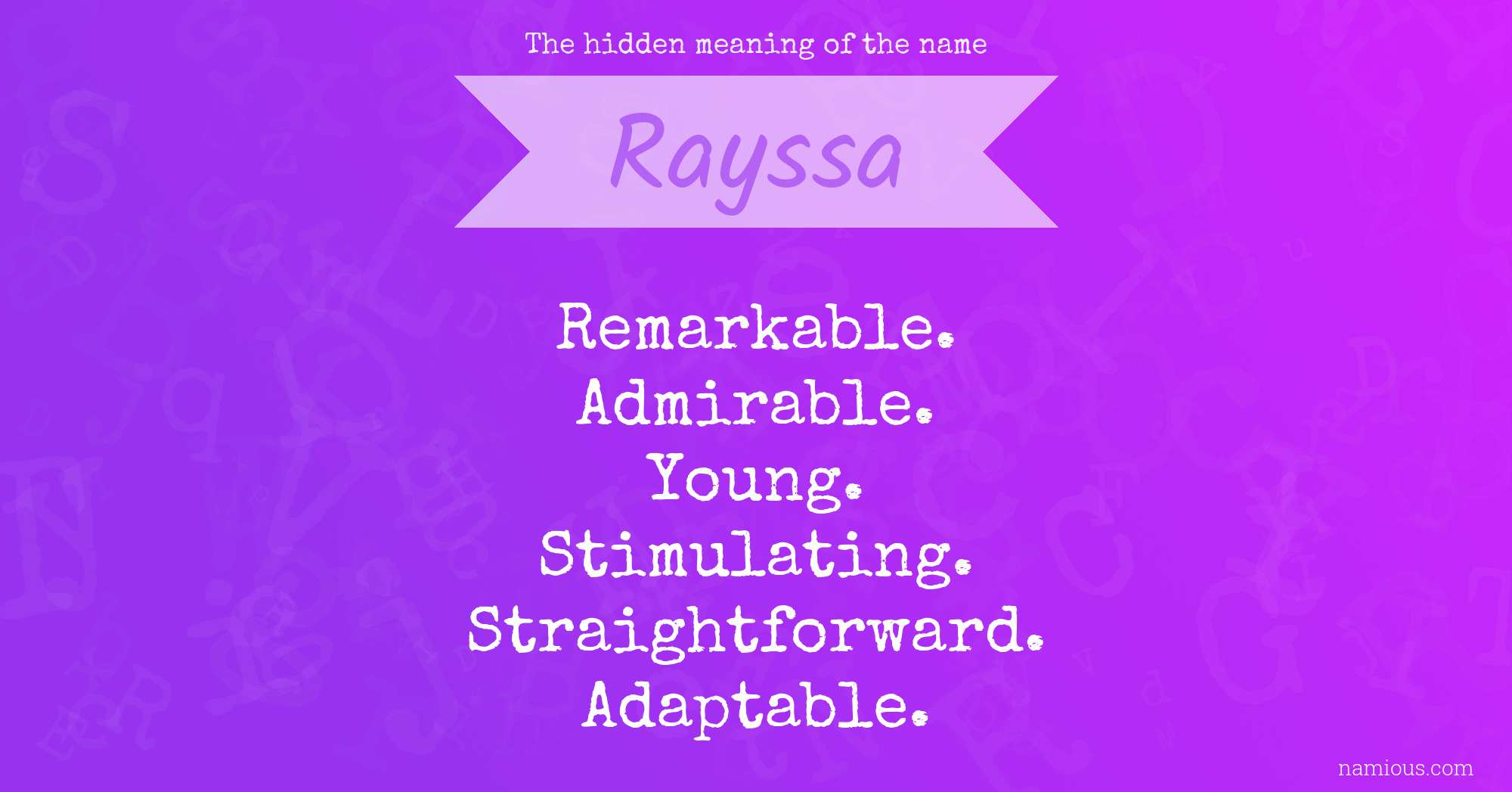 The hidden meaning of the name Rayssa