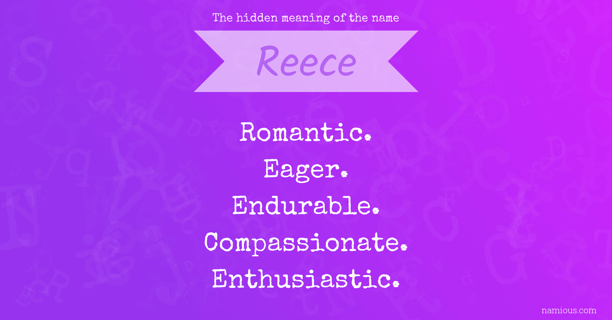The hidden meaning of the name Reece