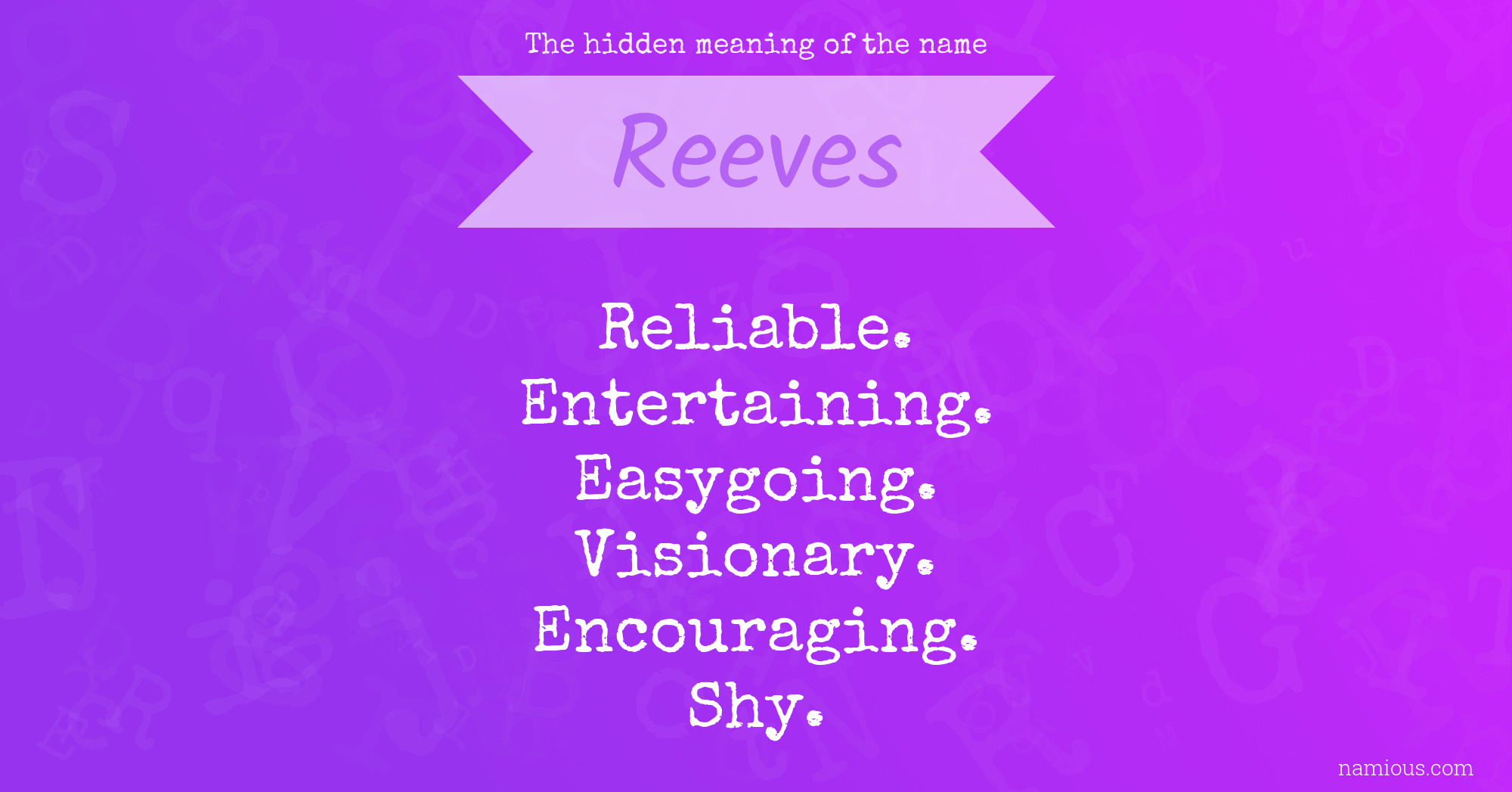 The hidden meaning of the name Reeves