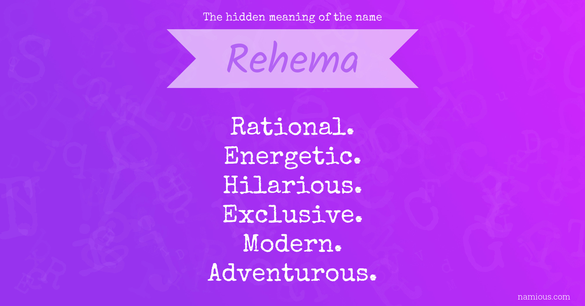 The hidden meaning of the name Rehema