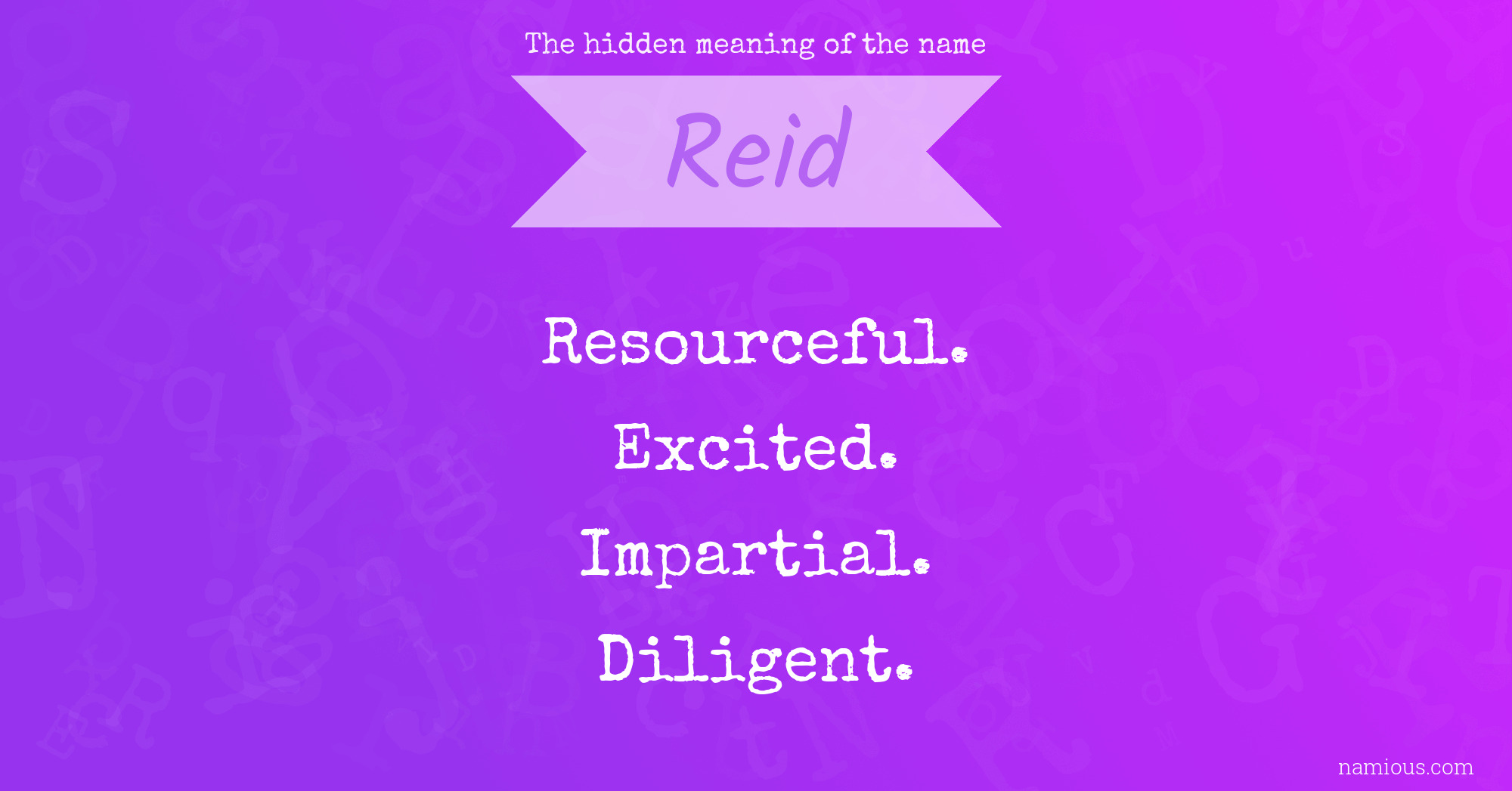 The hidden meaning of the name Reid