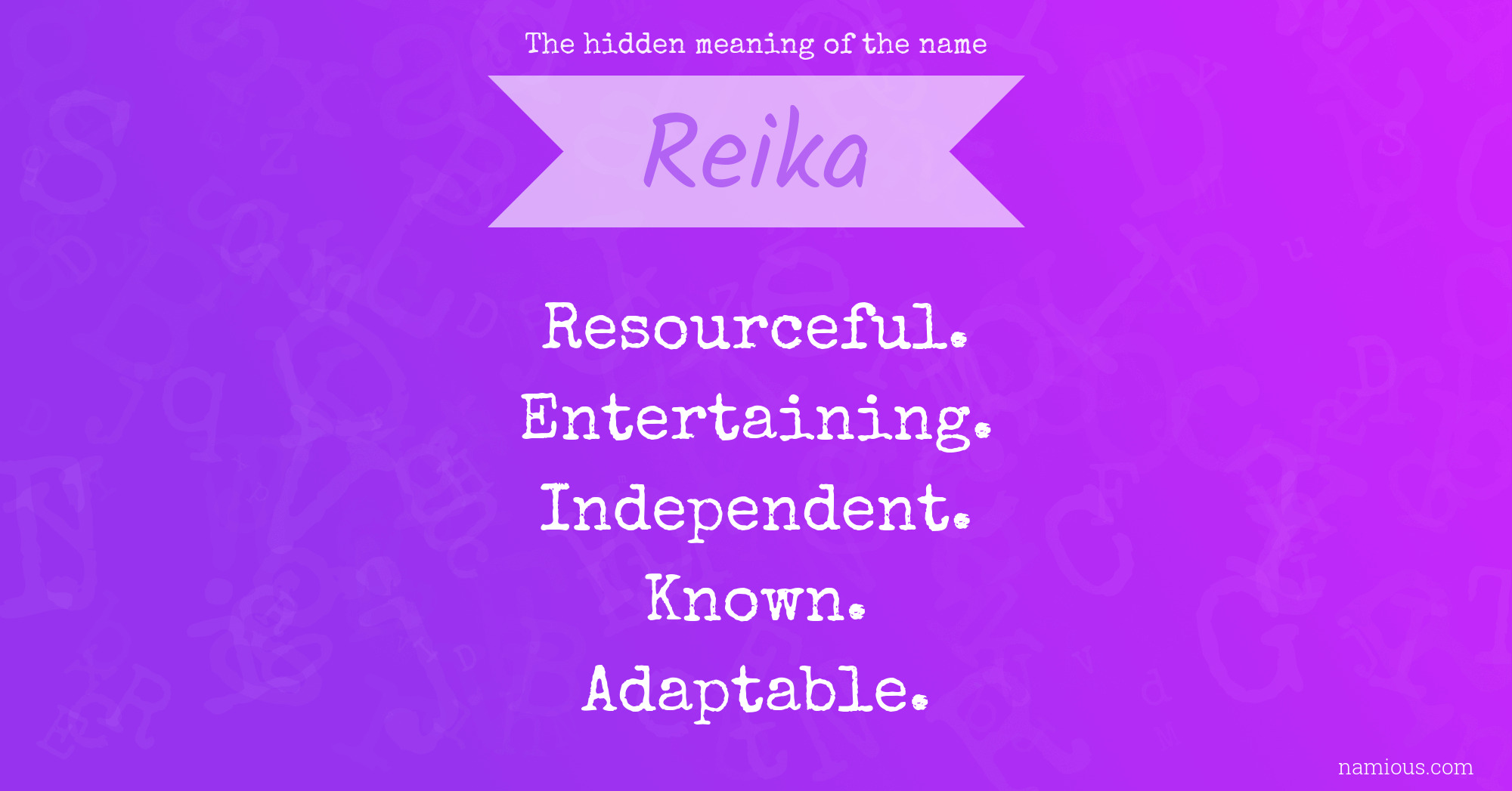 The hidden meaning of the name Reika