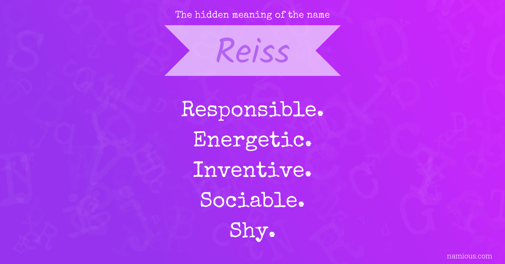 The hidden meaning of the name Reiss