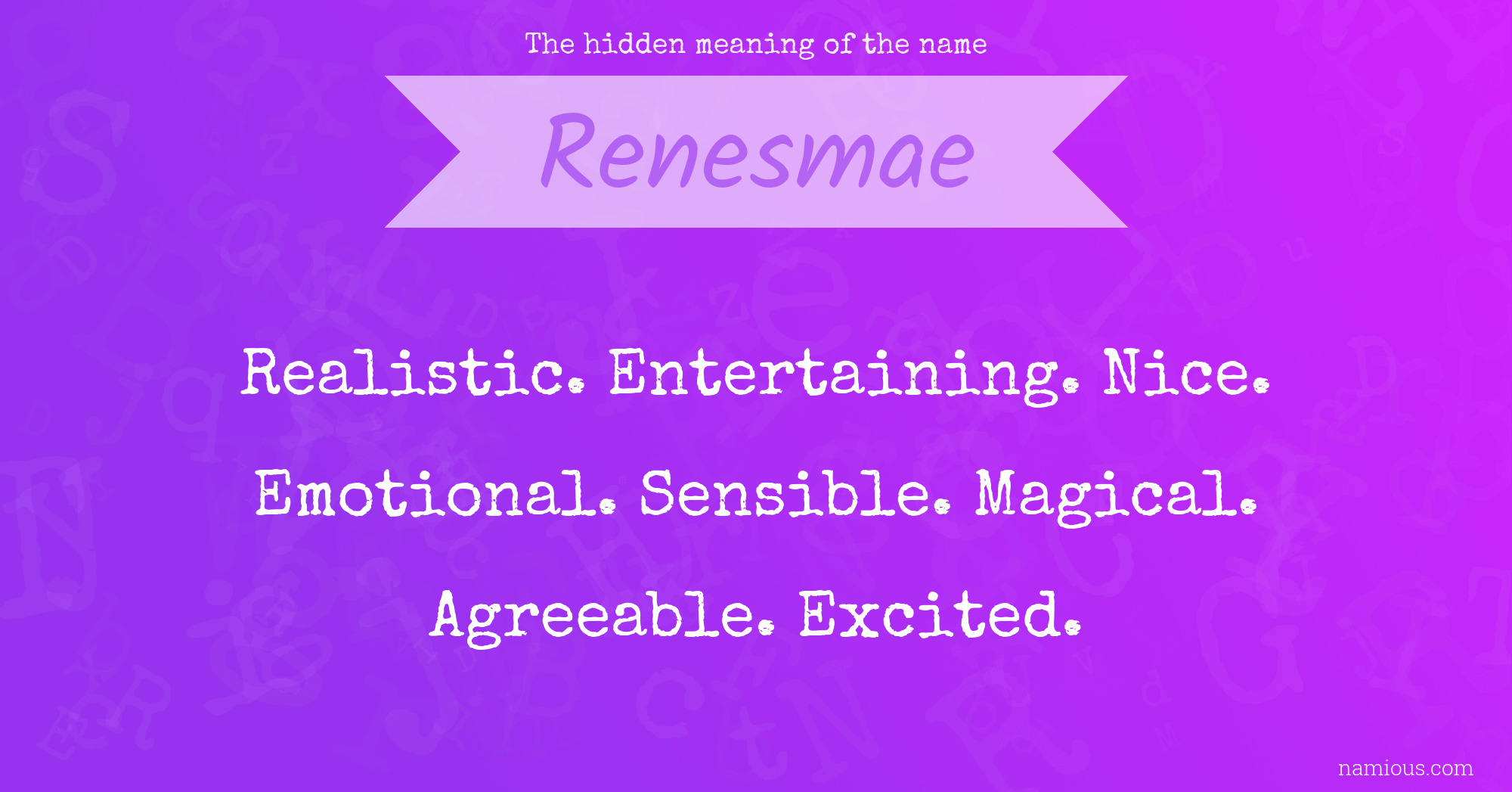 The hidden meaning of the name Renesmae